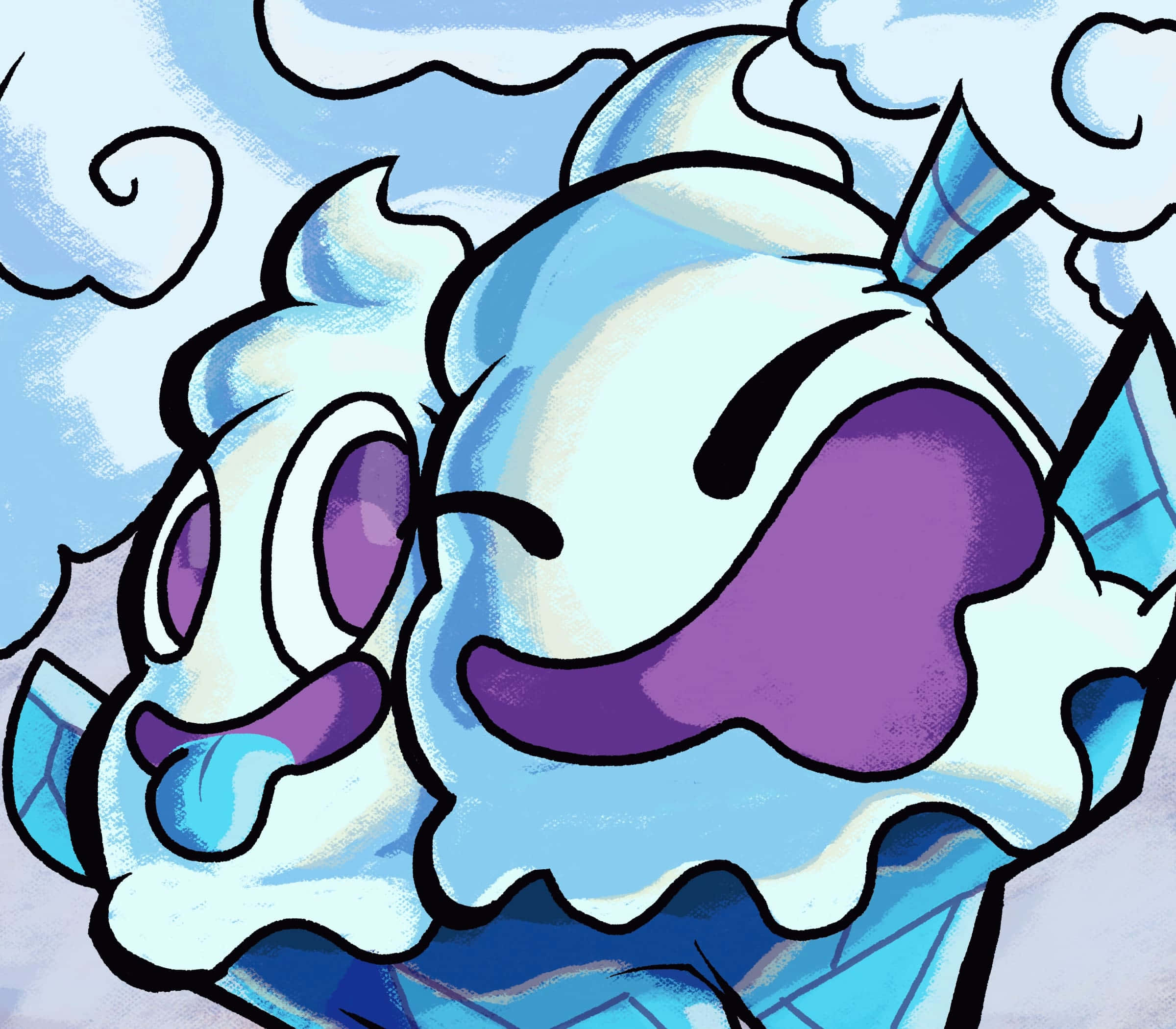 Vanilluxe, purple eyes, blue swirls, Full HD Desktop Wallpaper