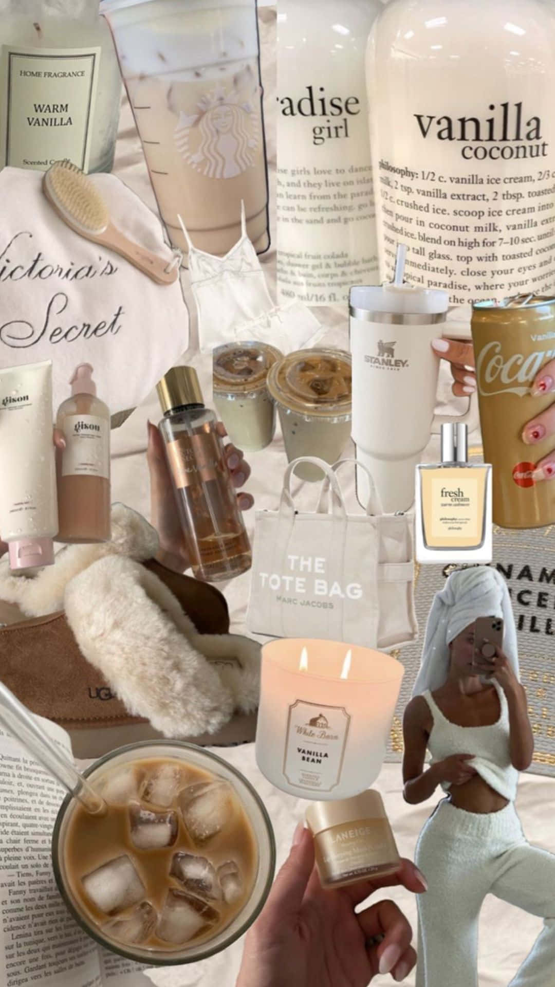 Vanilla Girl Aesthetic Collection, vanilla-themed, candles, Full HD Phone Wallpaper