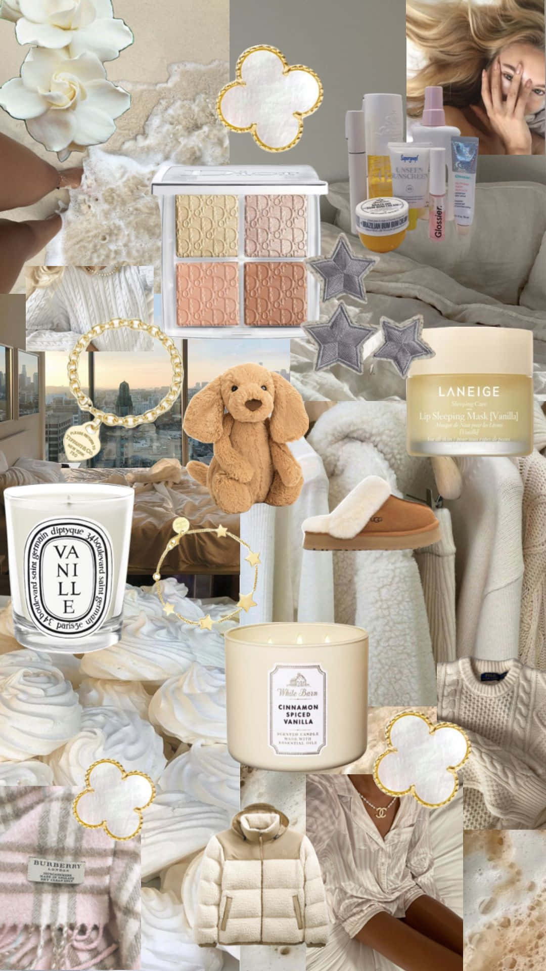 beige vanilla aesthetic, cozy beige and cream aesthetic, candles, Full HD Phone Wallpaper