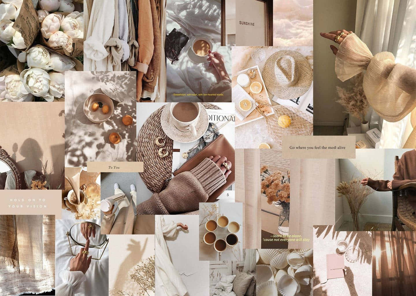 vanilla toned aesthetic, soft beige, cream tones, HD Desktop Wallpaper