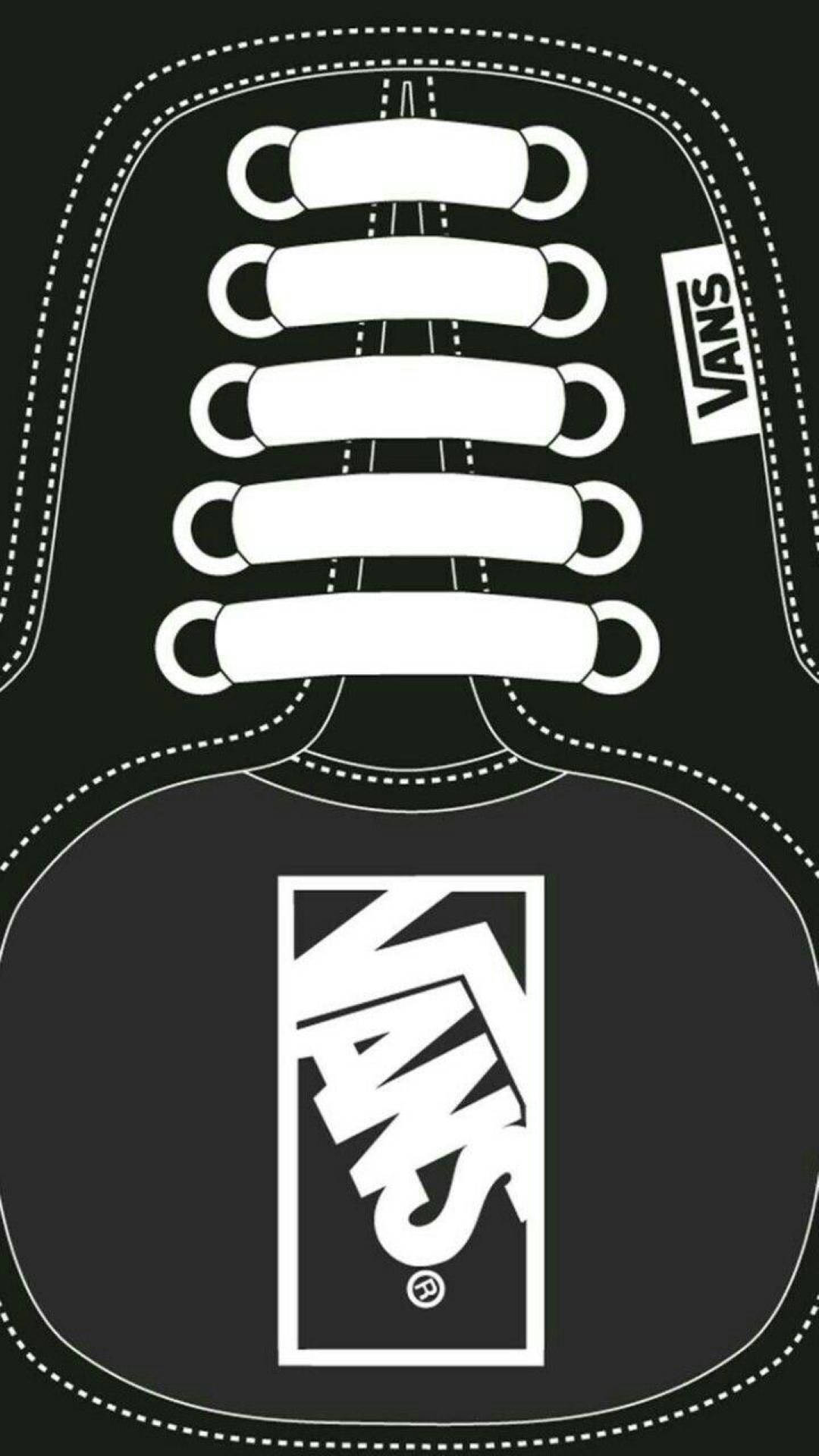 Vans, Vans logo, black and white graphic, Full HD Phone Wallpaper