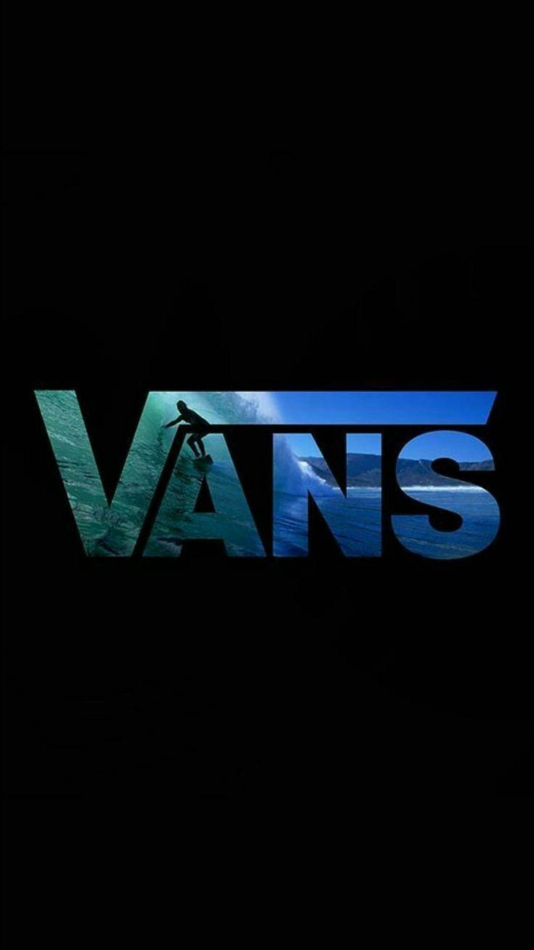 Vans Logo, surfer silhouette, blue, Full HD Phone Wallpaper