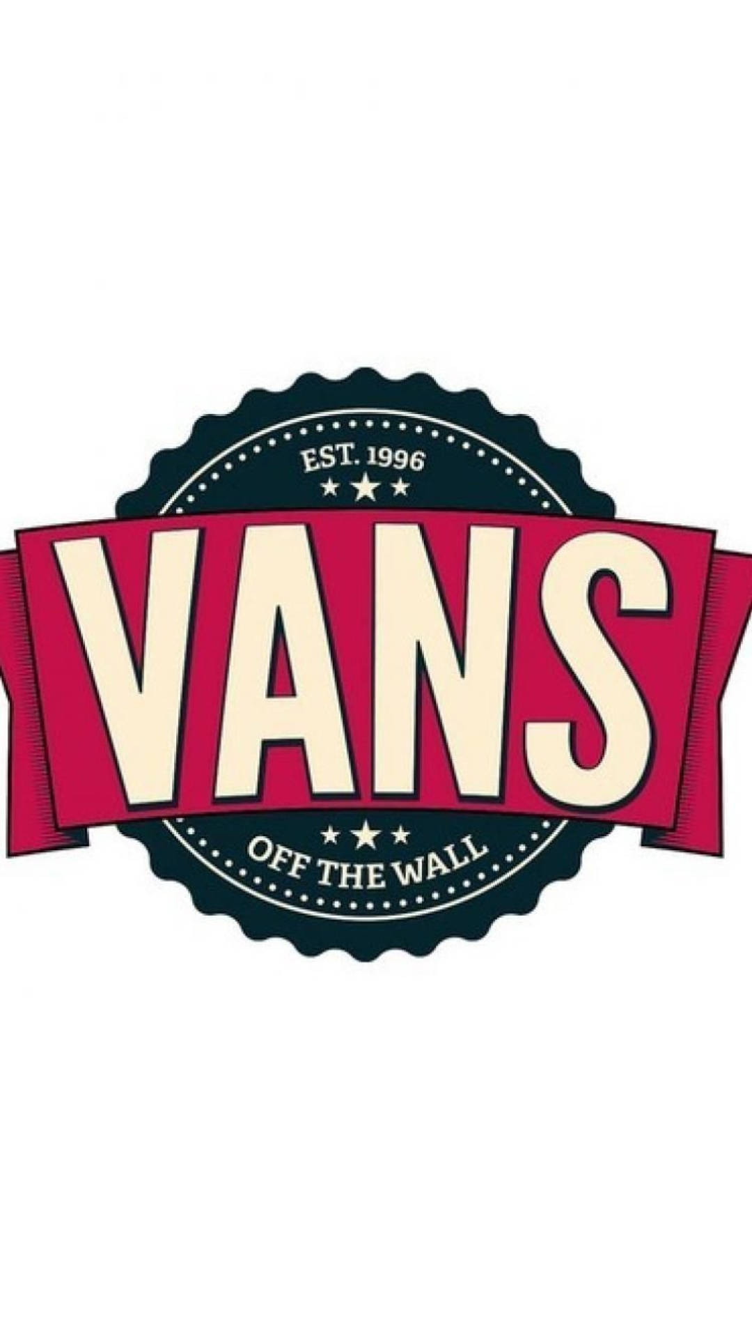 Vans Logo, red ribbon, black seal, Full HD Phone Wallpaper