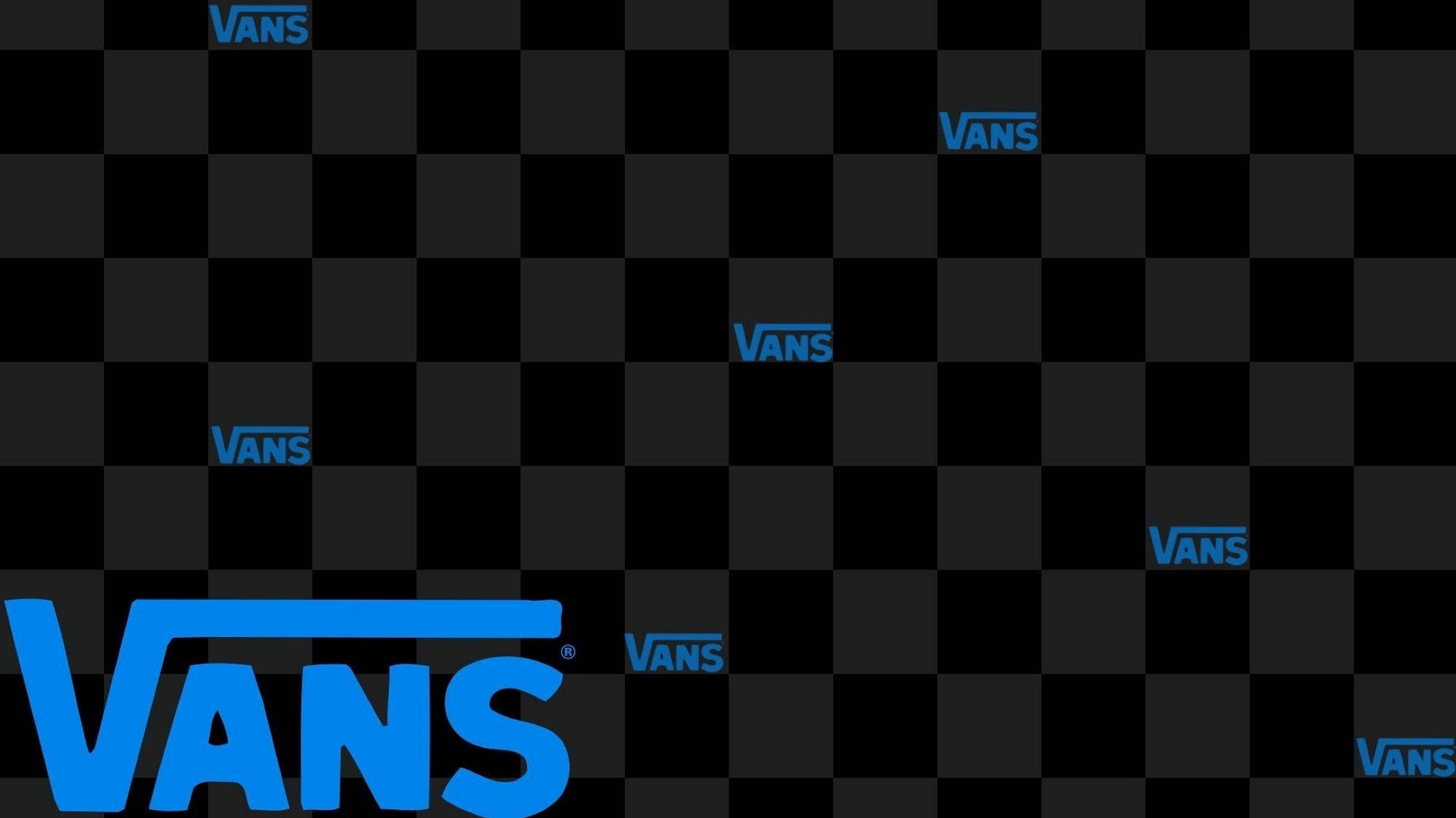 Vans Logo, black, blue, Full HD Desktop Wallpaper