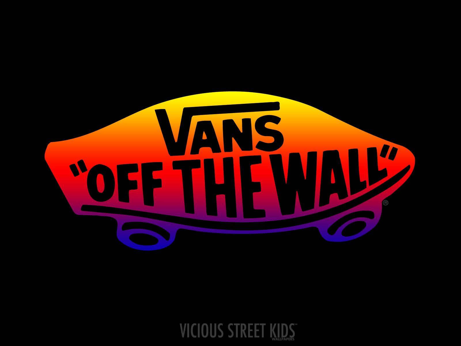 Vans Logo, gradient rainbow colors, black background, HD Desktop Wallpaper