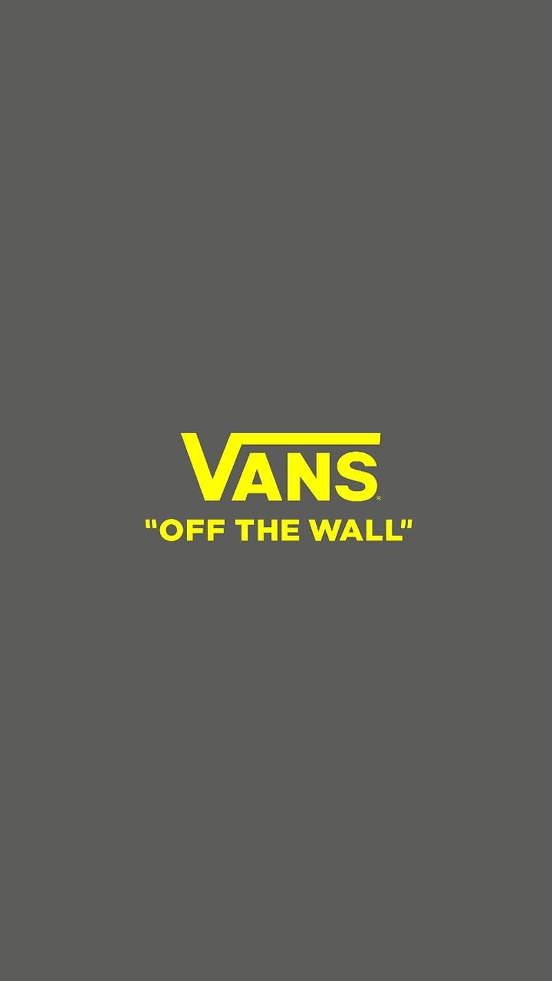 Vans Off The Wall, gray, yellow Vans logo, HD Phone Wallpaper