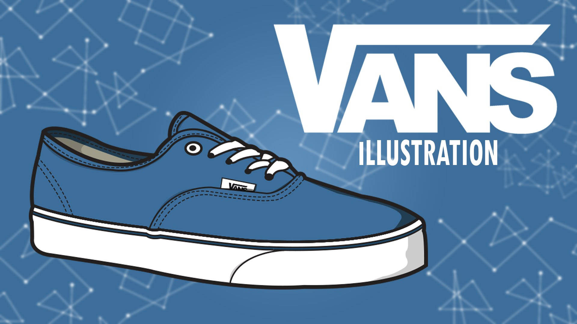 Vans Off The Wall, blue, white laces, Full HD Desktop Wallpaper