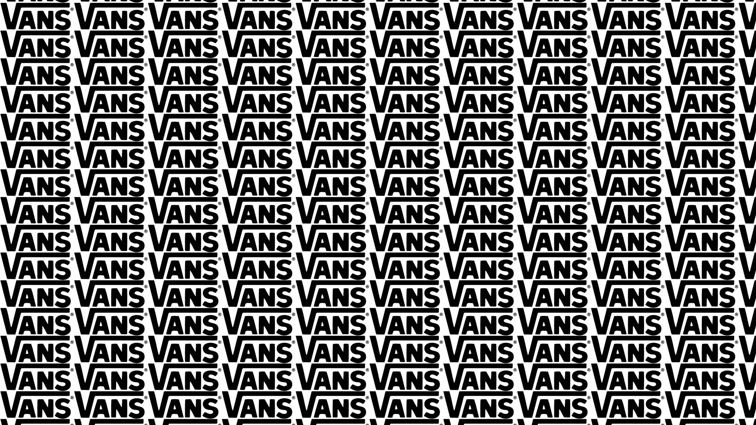 Vans Off The Wall, Vans logo, black and white pattern, 2K Desktop Wallpaper
