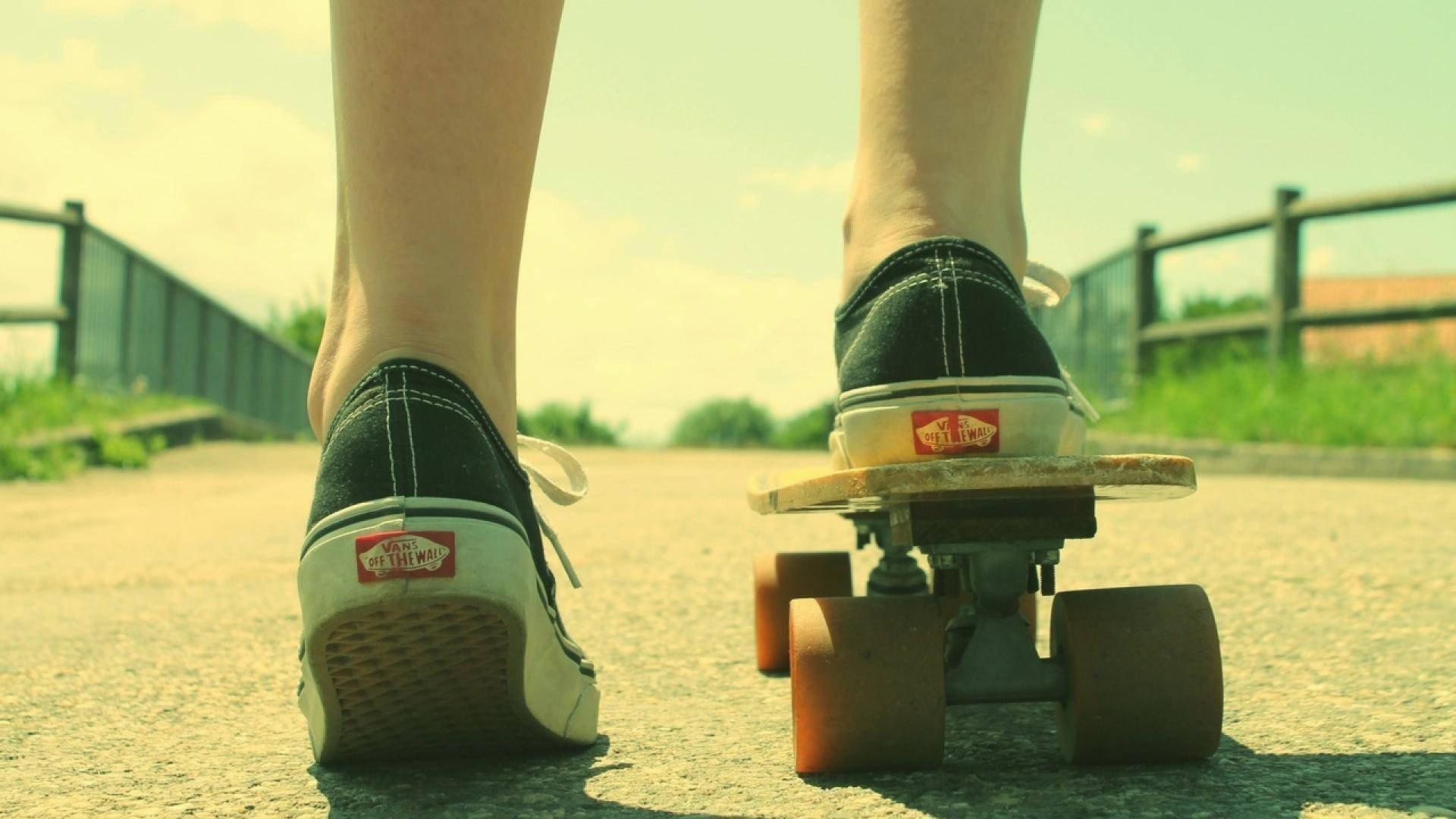 Vans Off The Wall, black Vans sneakers, skateboard, Full HD Desktop Wallpaper