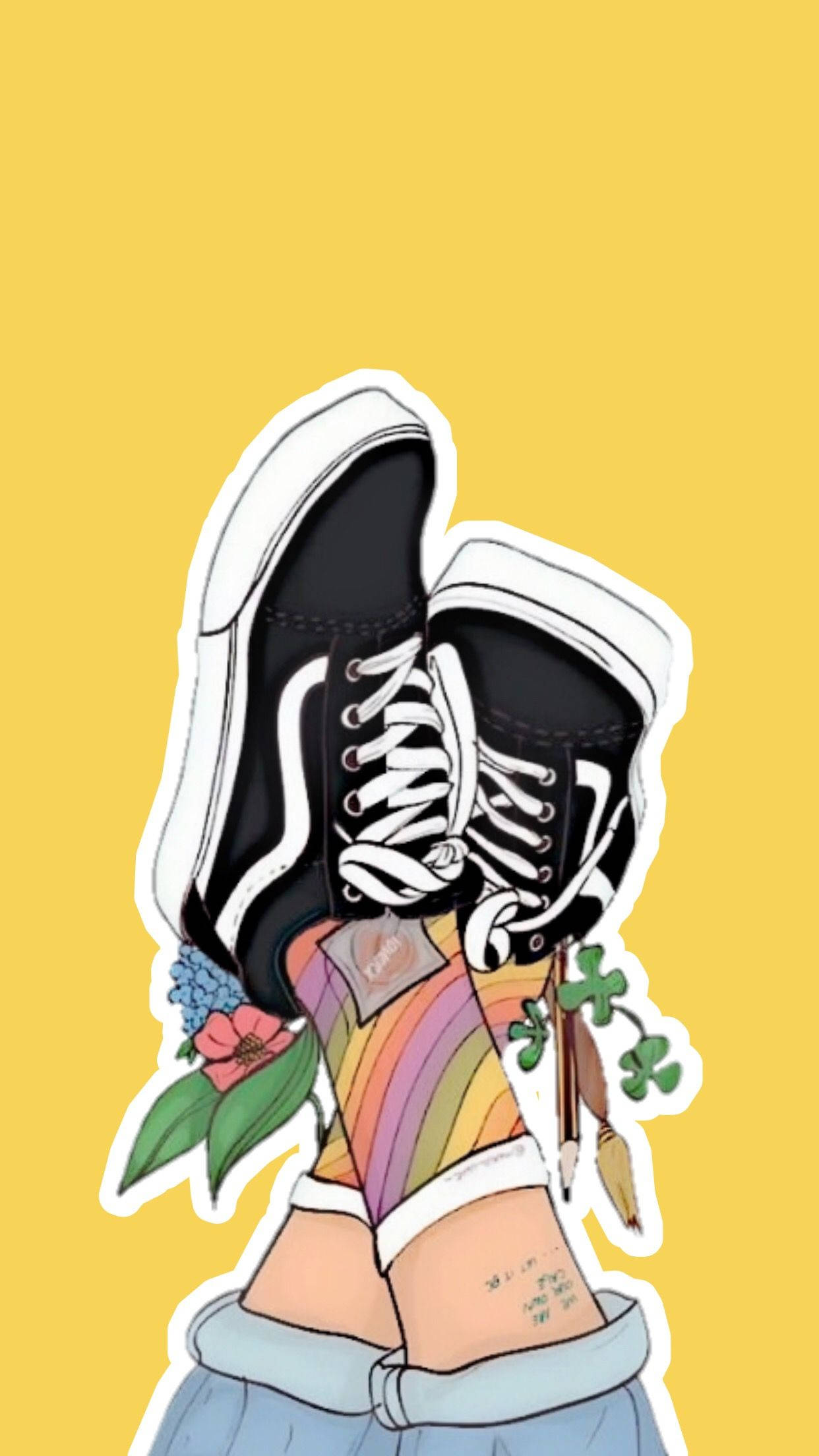 Vans, black sneakers, white laces, Full HD Phone Wallpaper