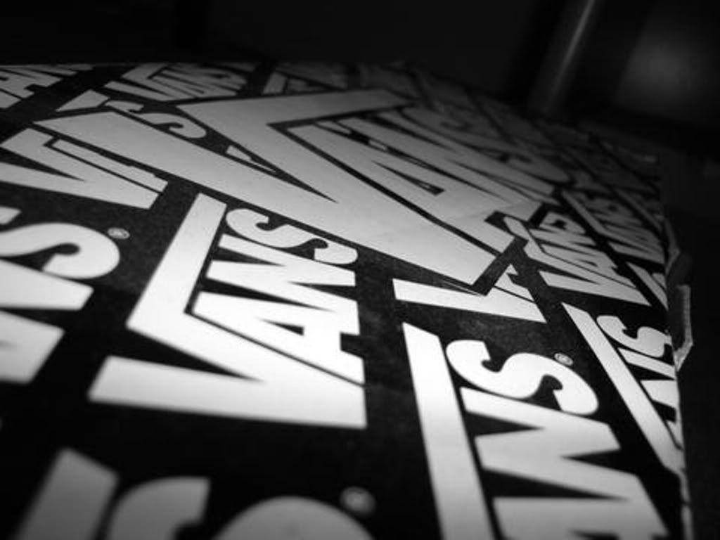 Vans, white Vans logo, black and white Vans logo, SD Desktop Wallpaper