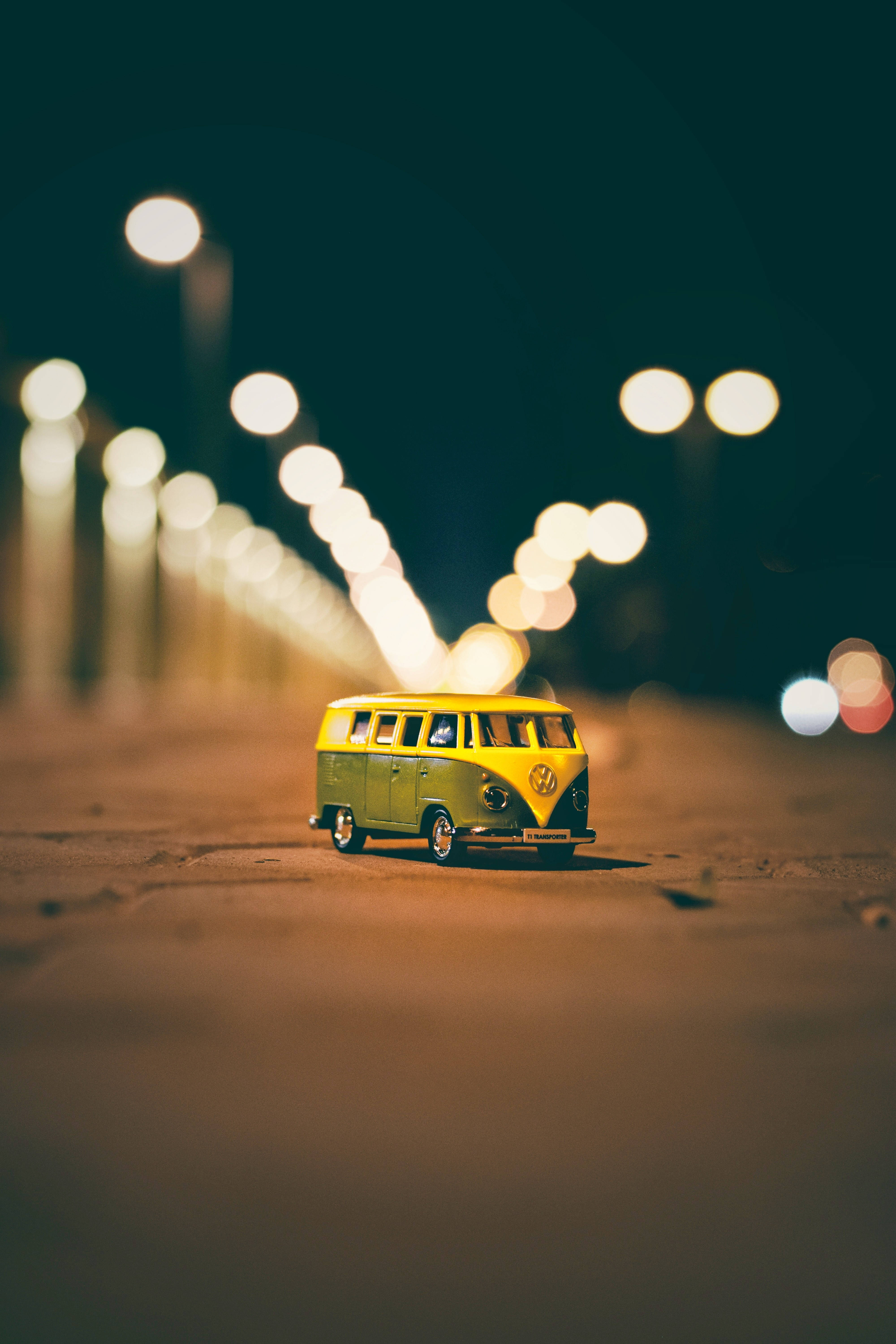 Vans, vintage van, yellow, 5K Phone Wallpaper