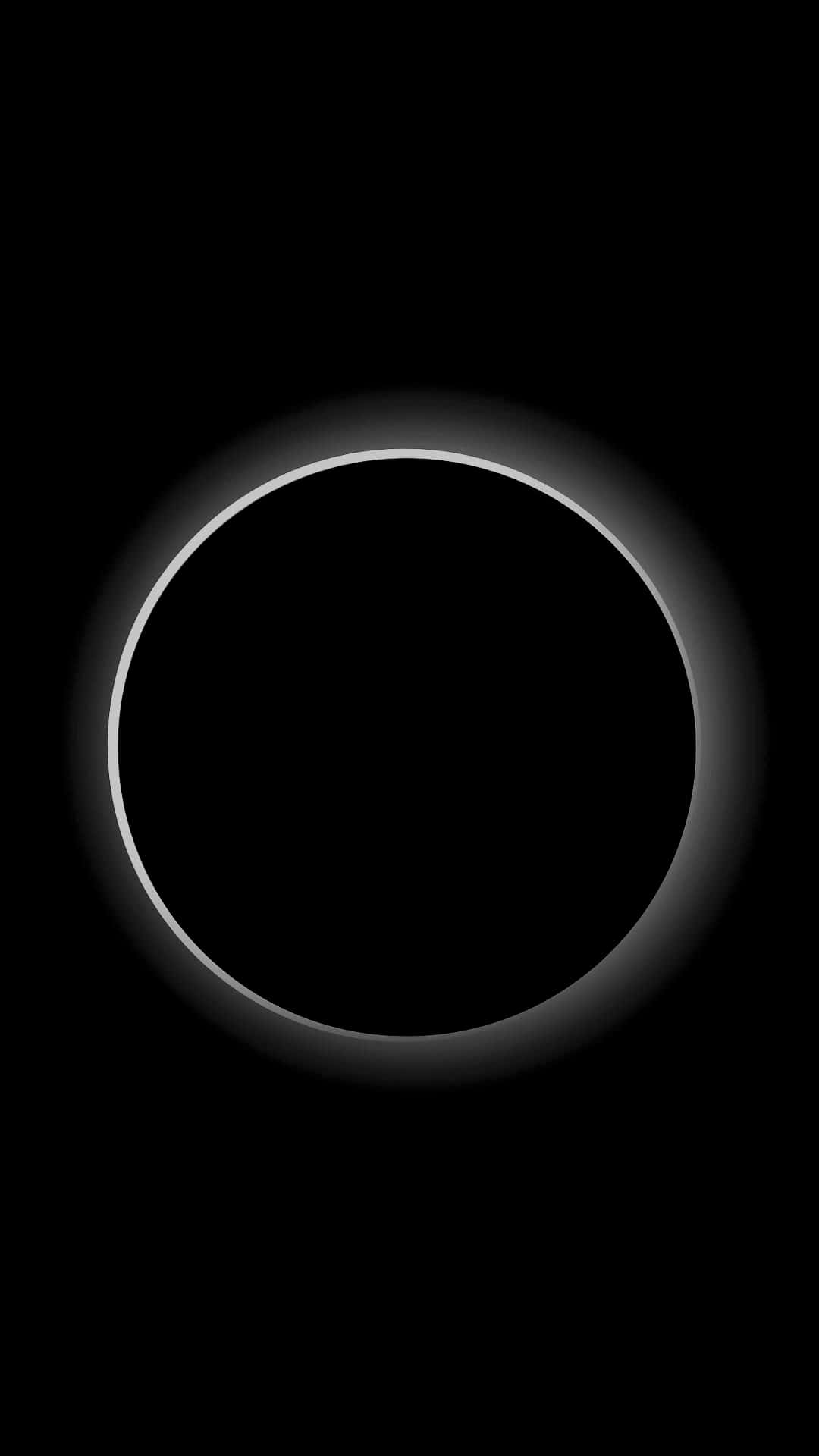 Vantablack, luminous white ring, pure black background, Full HD Phone Wallpaper
