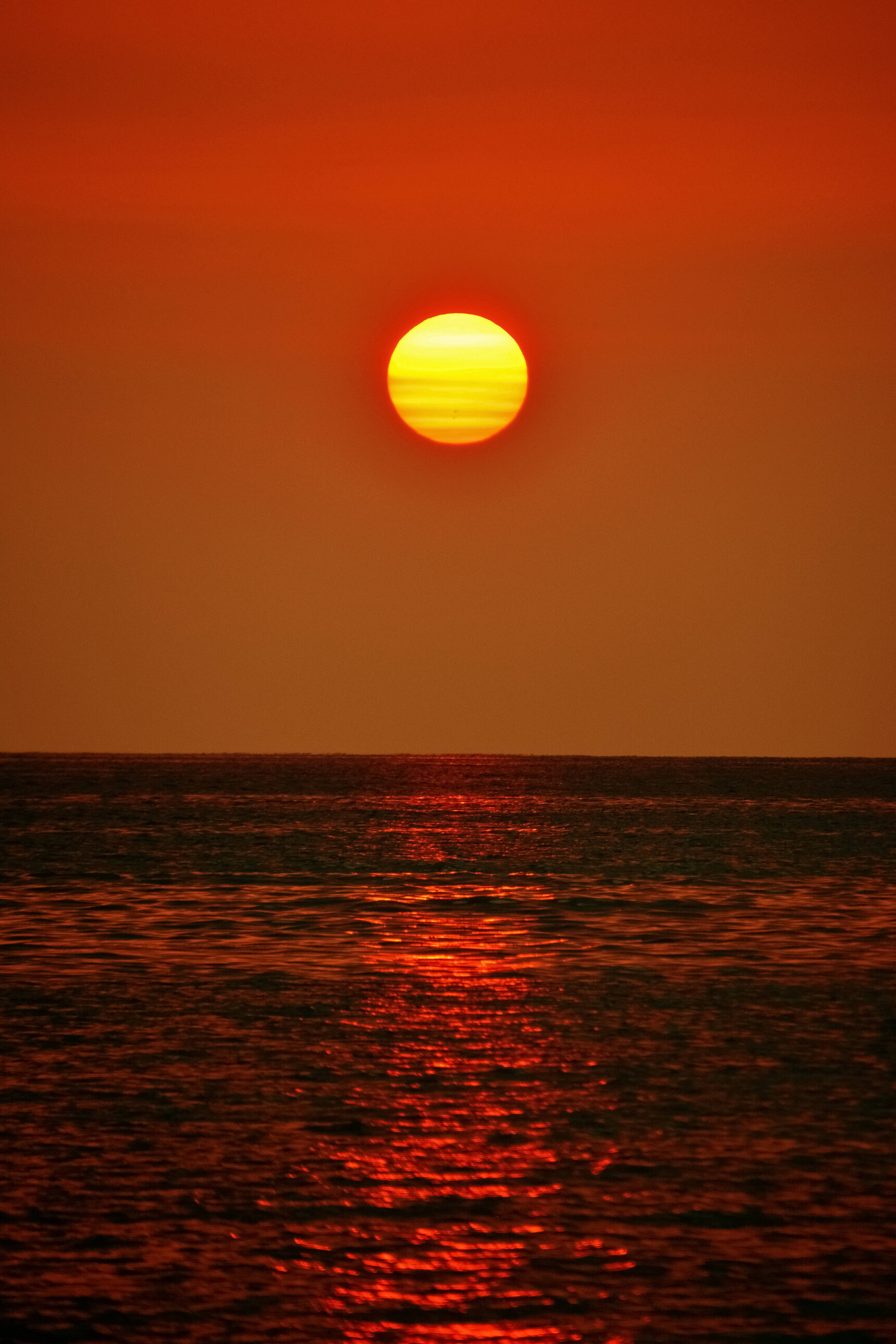 Vanuatu, red sky, sun, 5K Phone Wallpaper