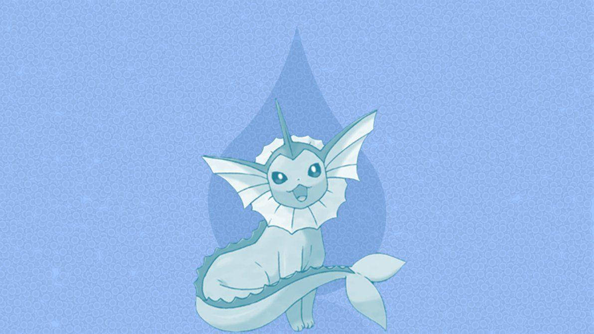 Vaporeon, blue droplet, light blue, SD Desktop Wallpaper