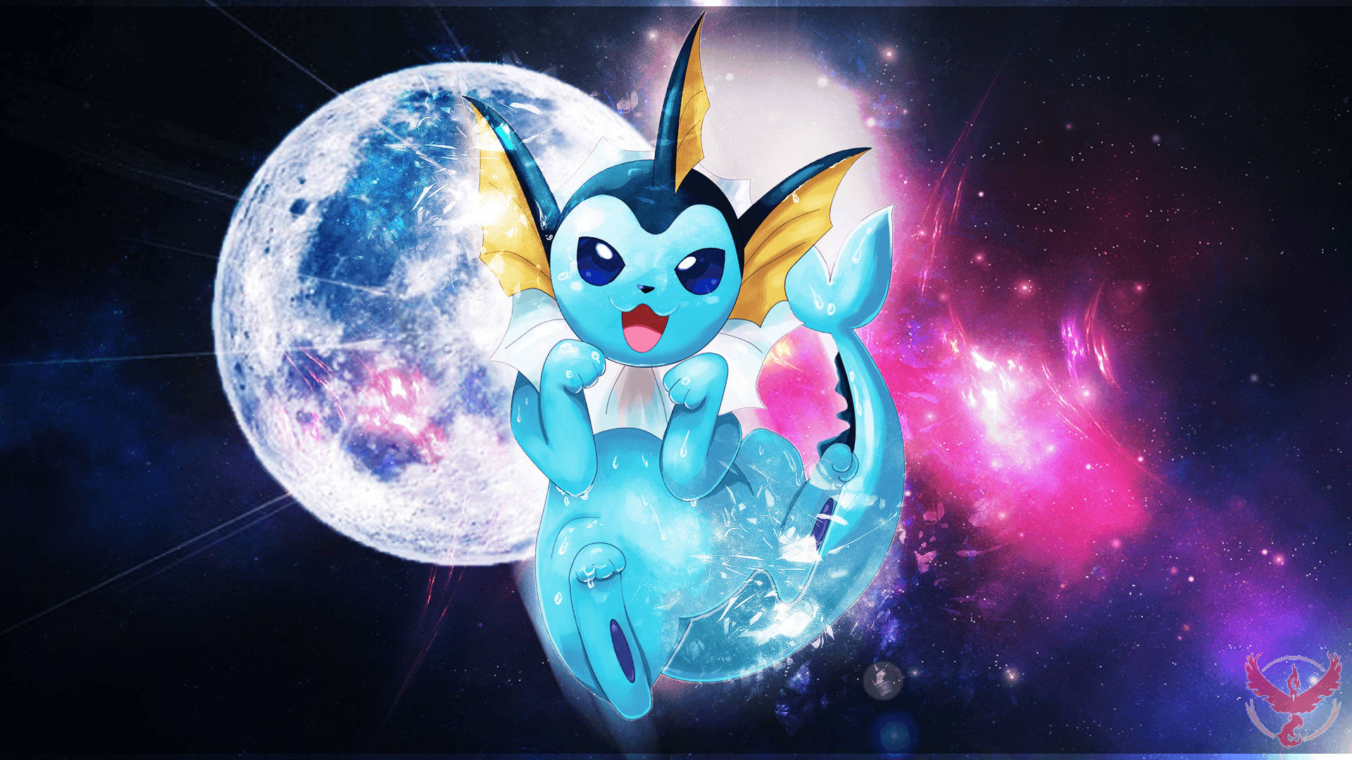 Vaporeon, outer space, cosmic scene, Full HD Desktop Wallpaper