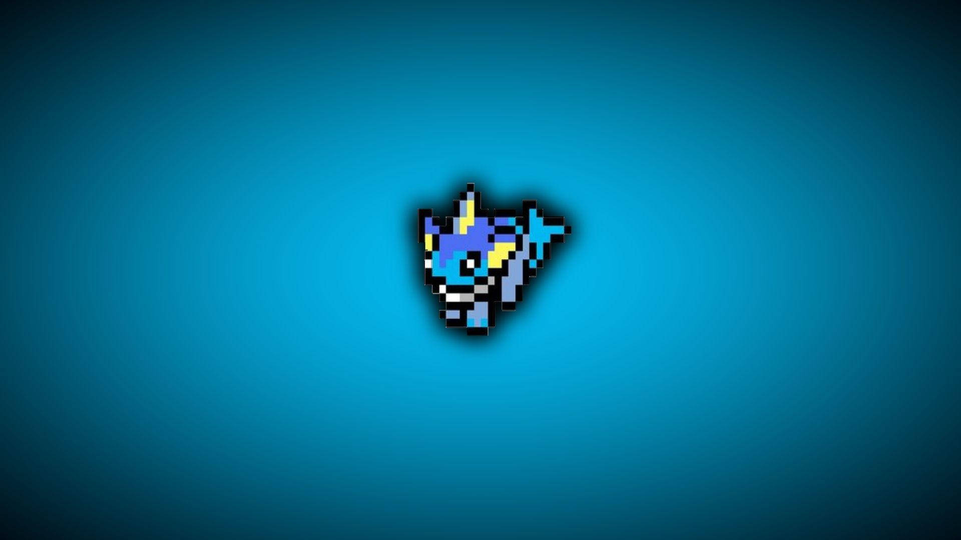 Vaporeon, pixel art, blue and yellow, Full HD Desktop Wallpaper