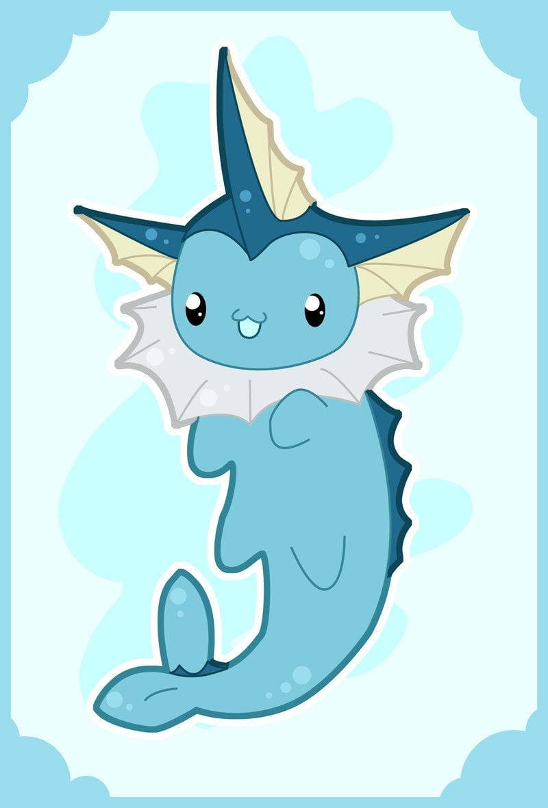 Vaporeon, blue, cartoon, SD Phone Wallpaper