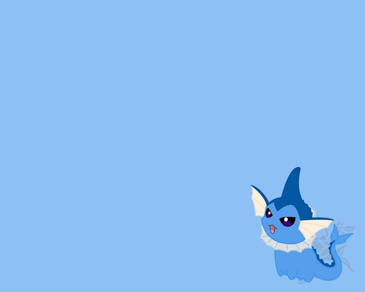 Vaporeon, minimalist, blue, HD Desktop Wallpaper