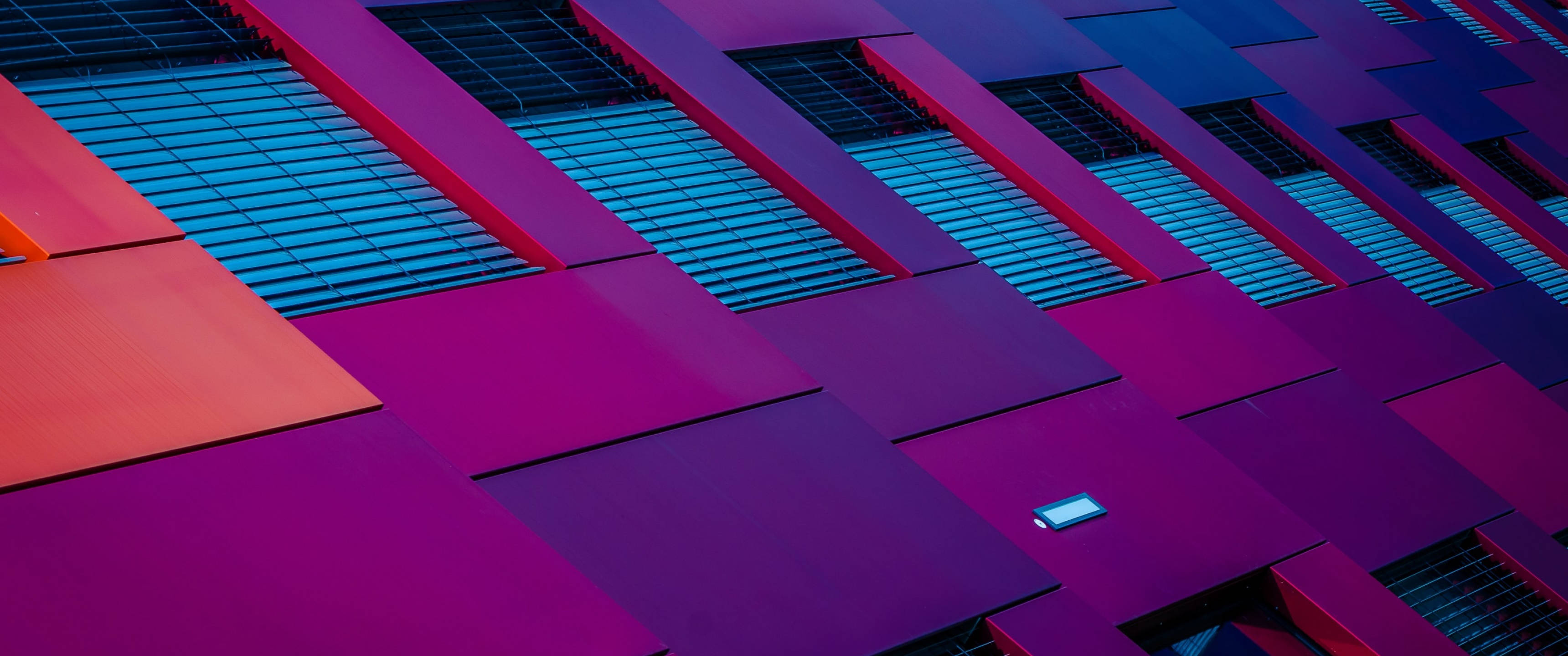 4D Ultra HD Vaporwave Panels, magenta orange, cyan blue, 2K Desktop Wallpaper