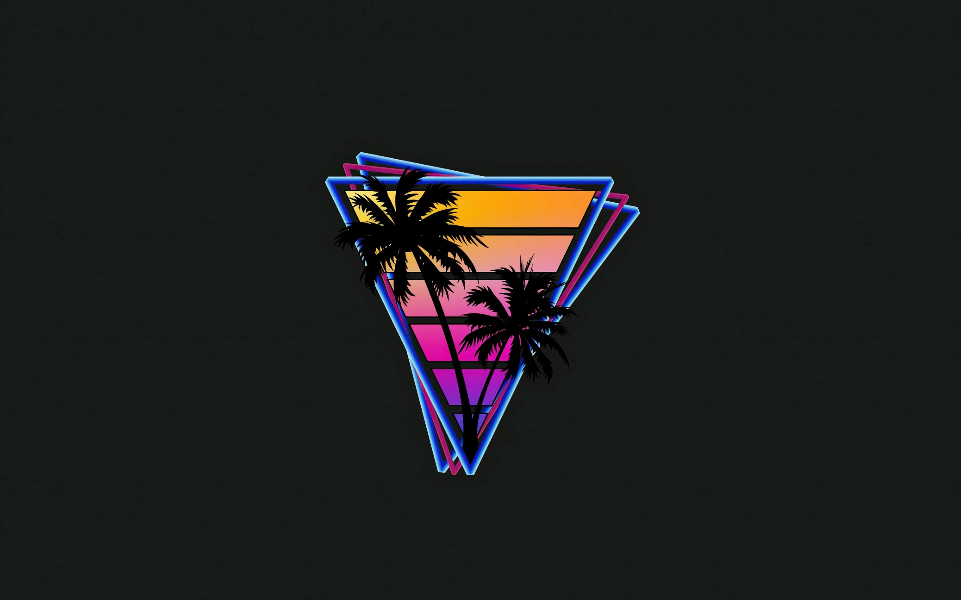 Vaporwave, 4K Ultra HD, neon triangle, 4K Desktop Wallpaper