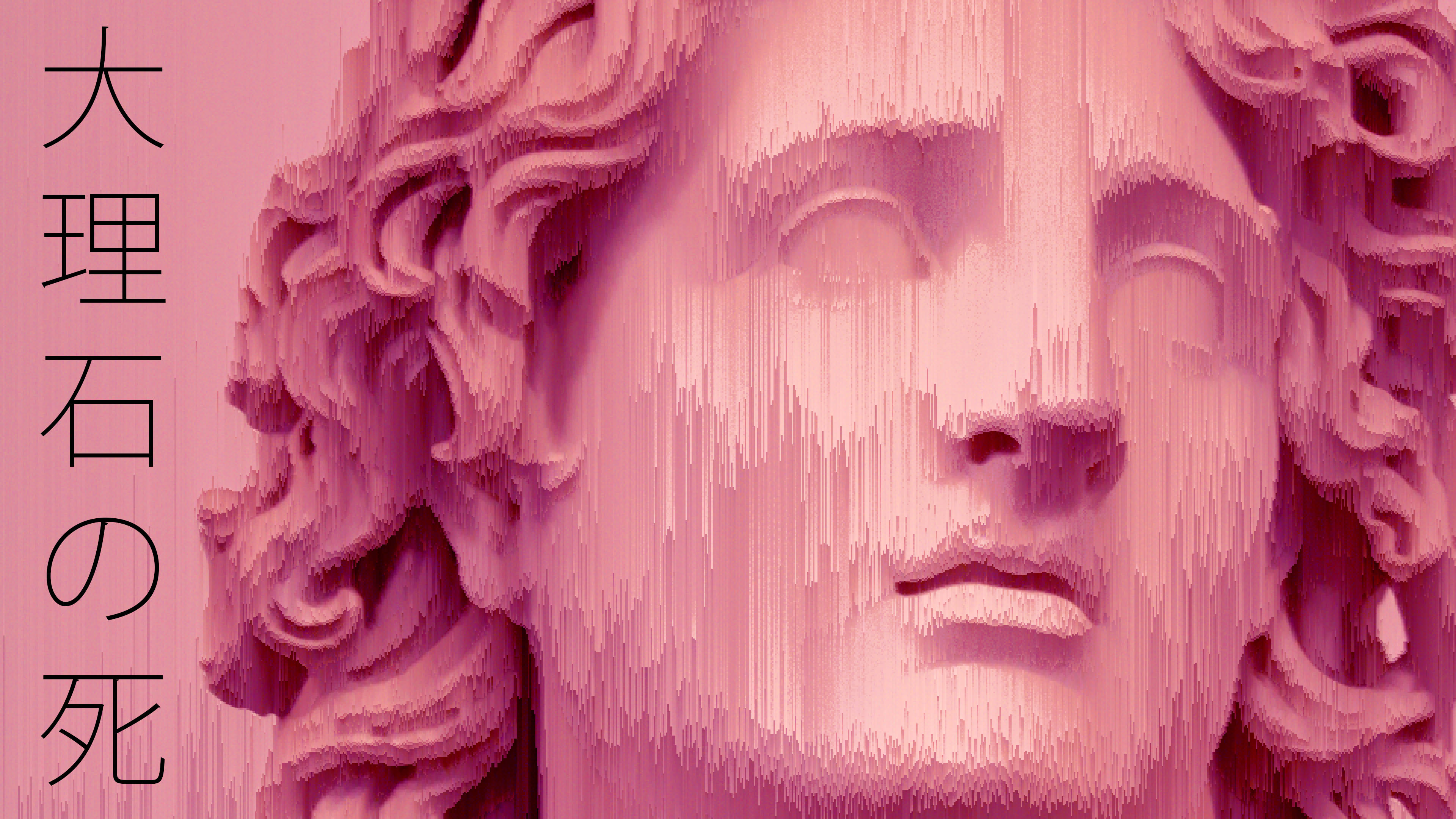 Marble Greek Statue, pixelated, pink marble, 4K Desktop Wallpaper