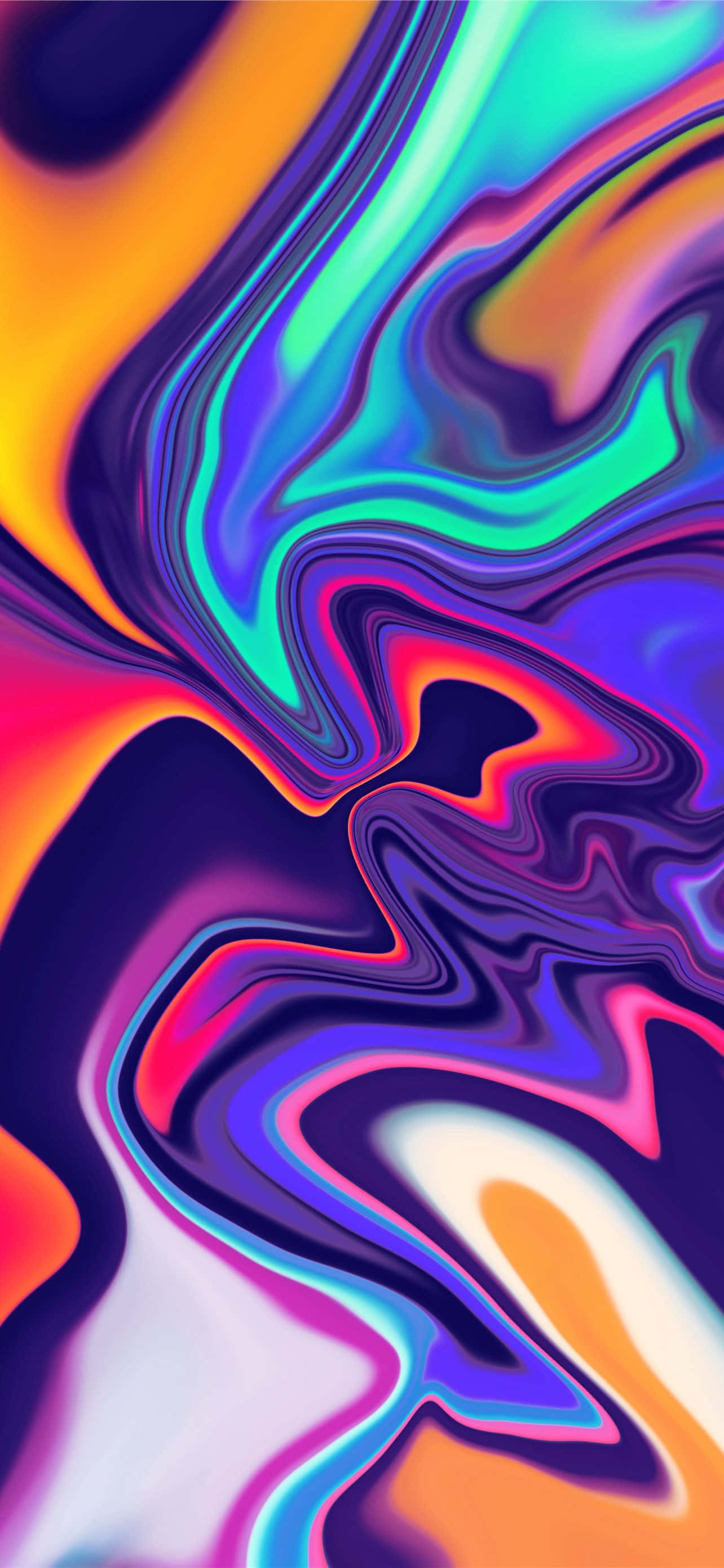 Psychedelic, color waves, orange, 2K Phone Wallpaper
