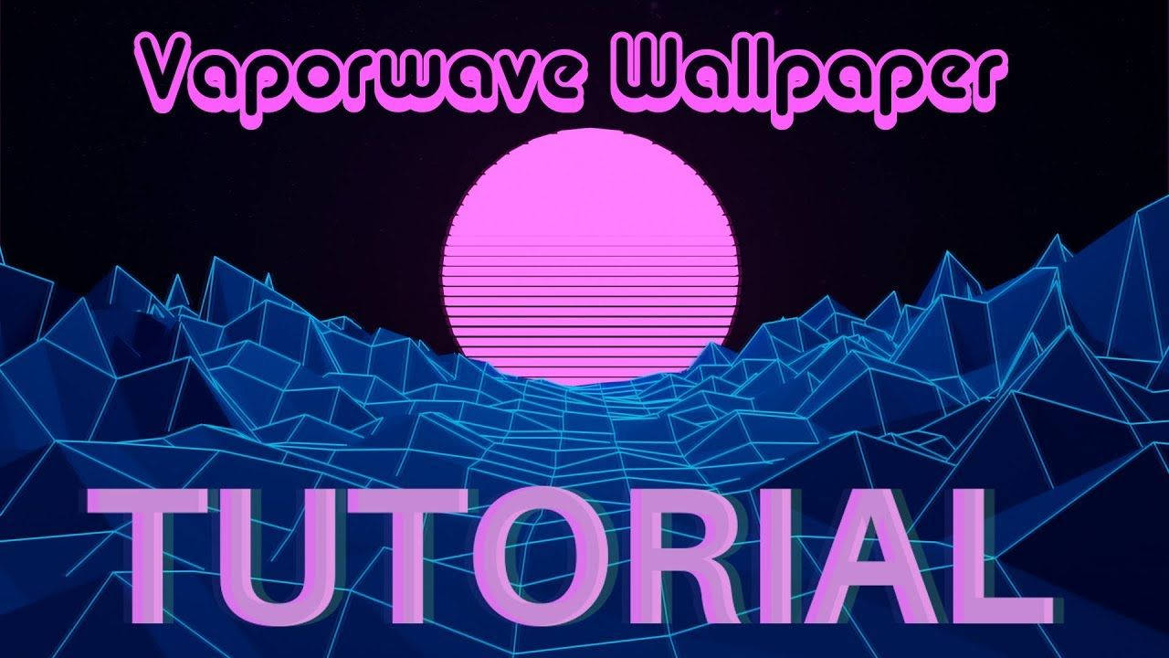 neon pink sun, glowing blue geometric mountains, vaporwave digital landscape, HD Desktop Wallpaper