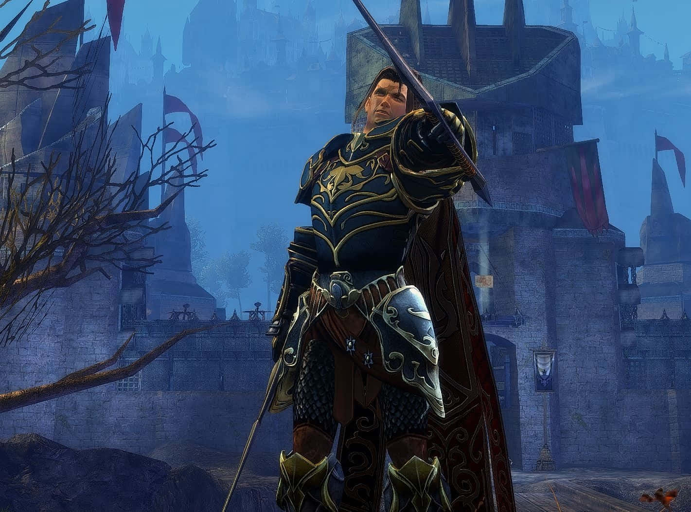 Varian Wrynn, dark armor, gold accents, HD Desktop Wallpaper