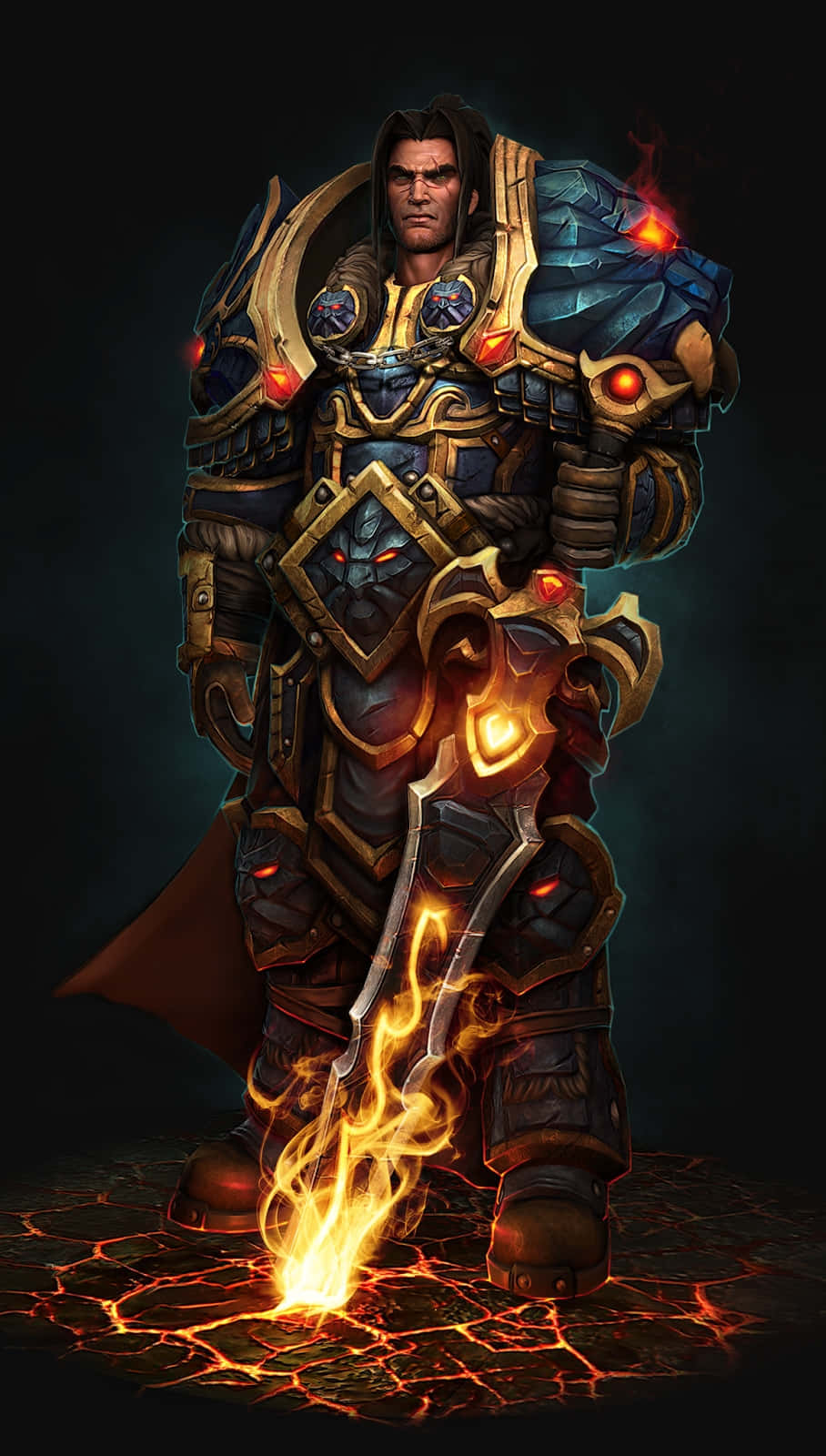 Varian Wrynn, warrior king, blue and gold armor, HD Phone Wallpaper