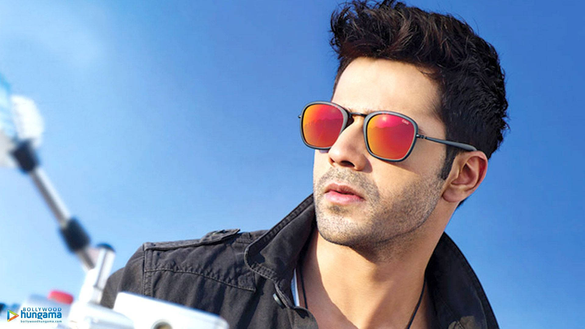 Varun Dhawan, dark hair, red-tinted sunglasses, Full HD Desktop Wallpaper