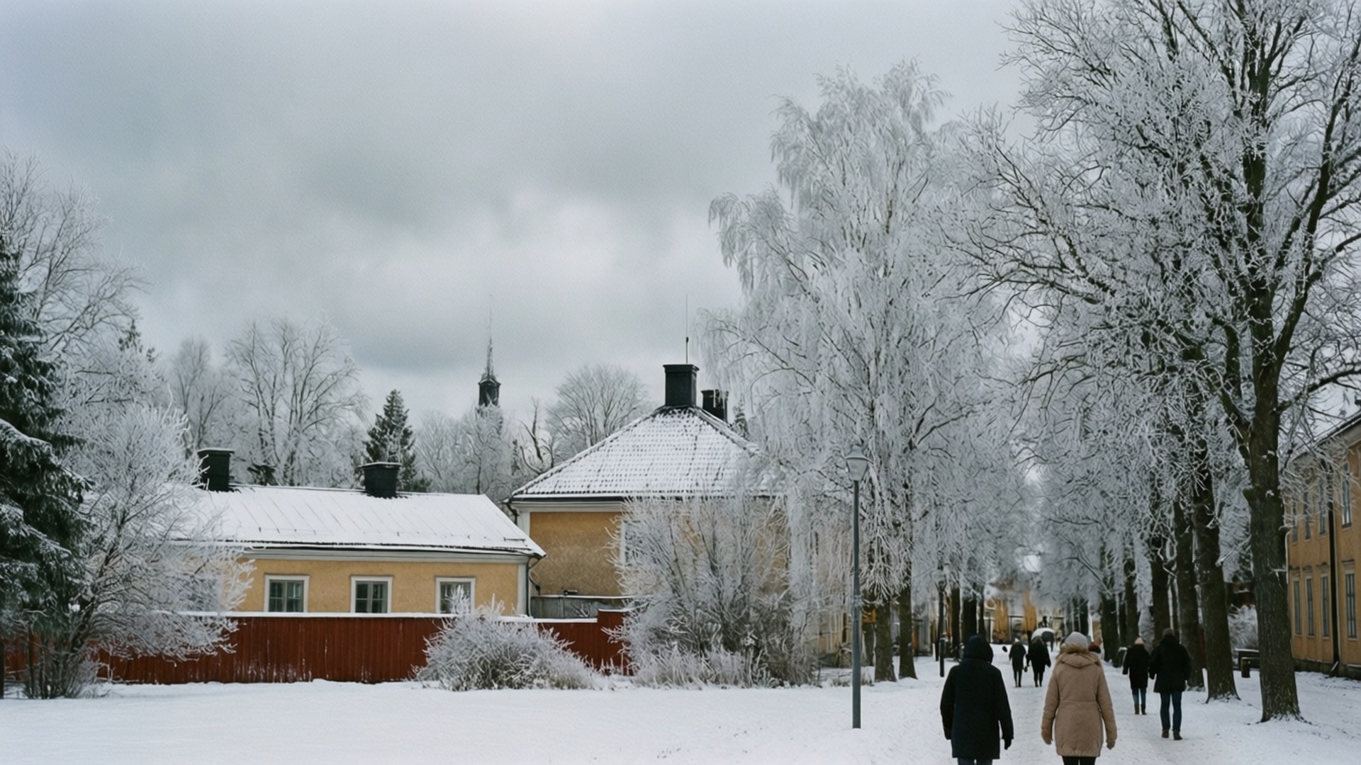 Västerås, snow, frost, Full HD Desktop Wallpaper