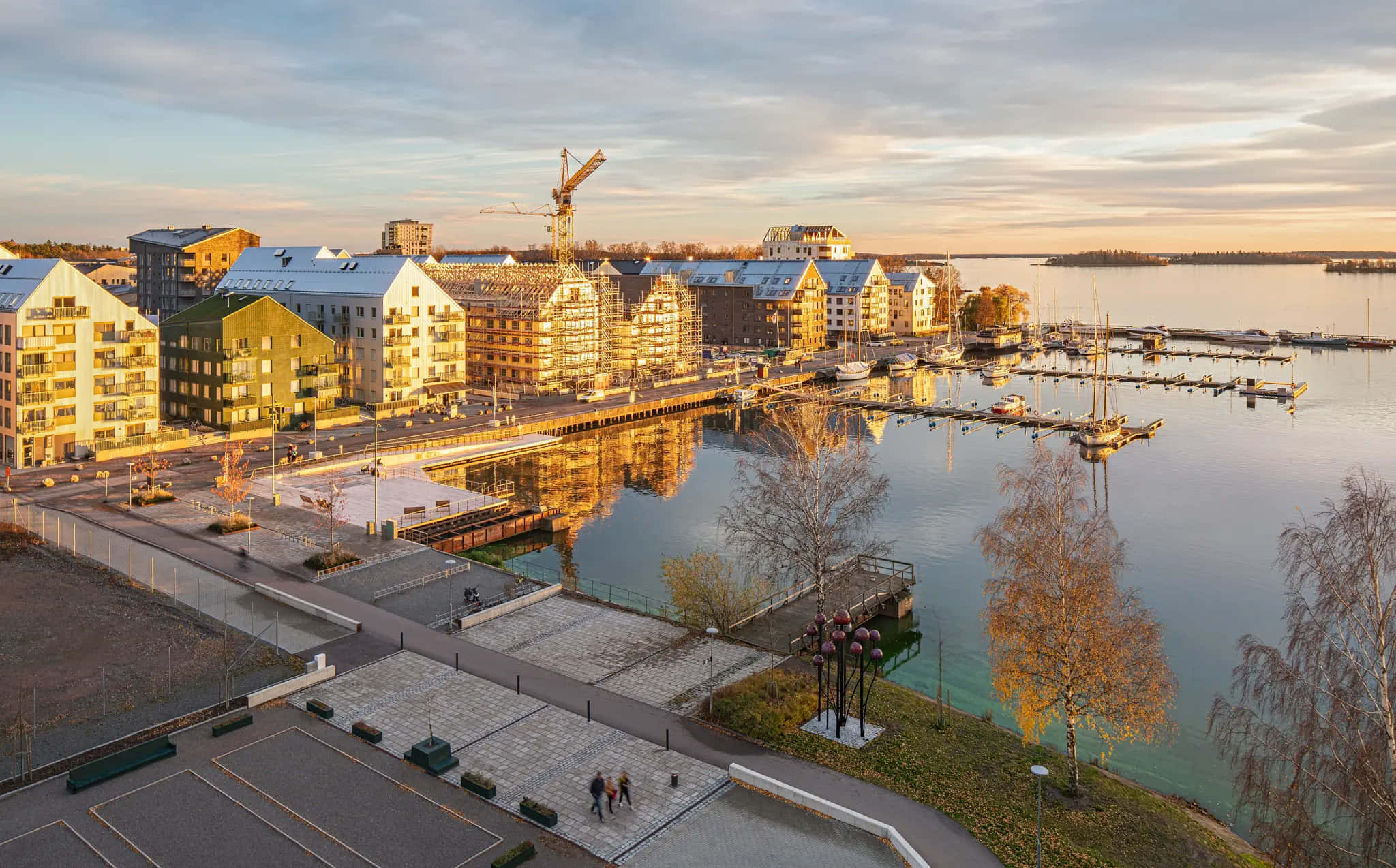 Västerås, waterfront, sunset, Full HD Desktop Wallpaper
