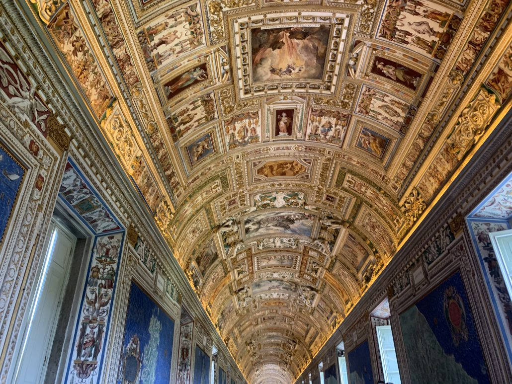 Vatican, vaulted ceiling, intricate frescoes, SD Desktop Wallpaper