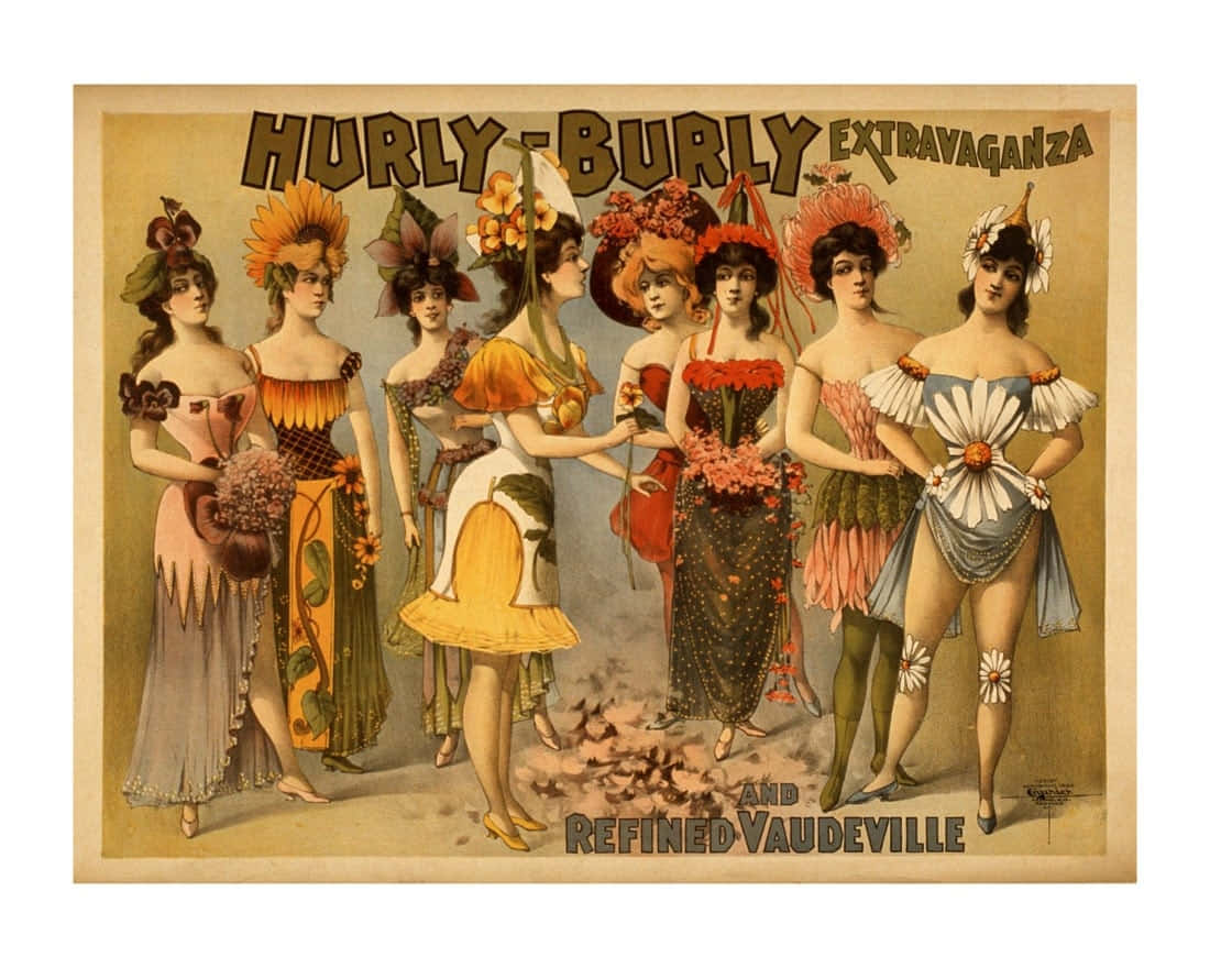 vaudeville, theatrical extravaganza, floral costumes, SD Desktop Wallpaper