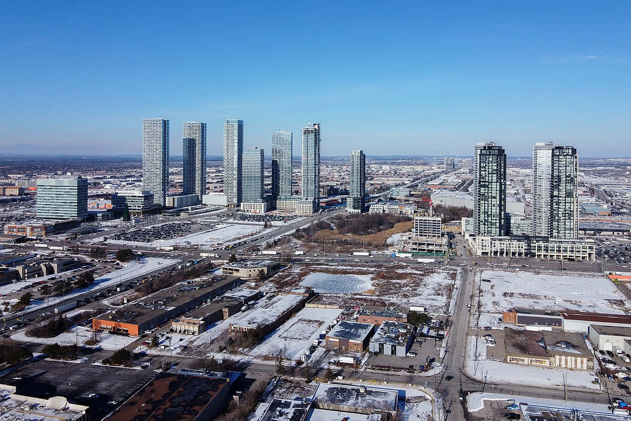 Vaughan, skyline, winter, HD Desktop Wallpaper