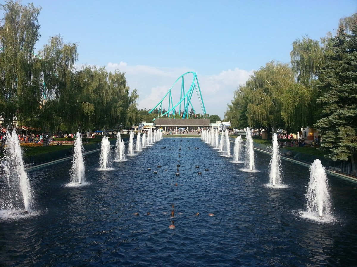 Vaughan Canada, theme park, fountain, SD Desktop Wallpaper