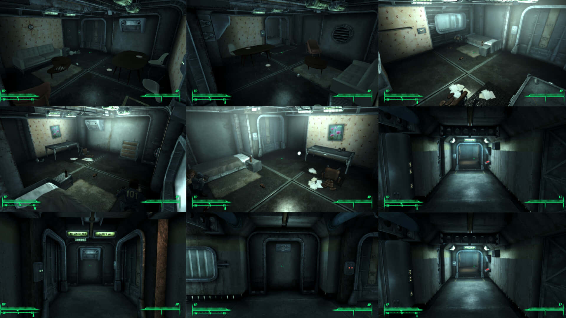 Vault 101, spaceship interiors, dimly lit, Full HD Desktop Wallpaper