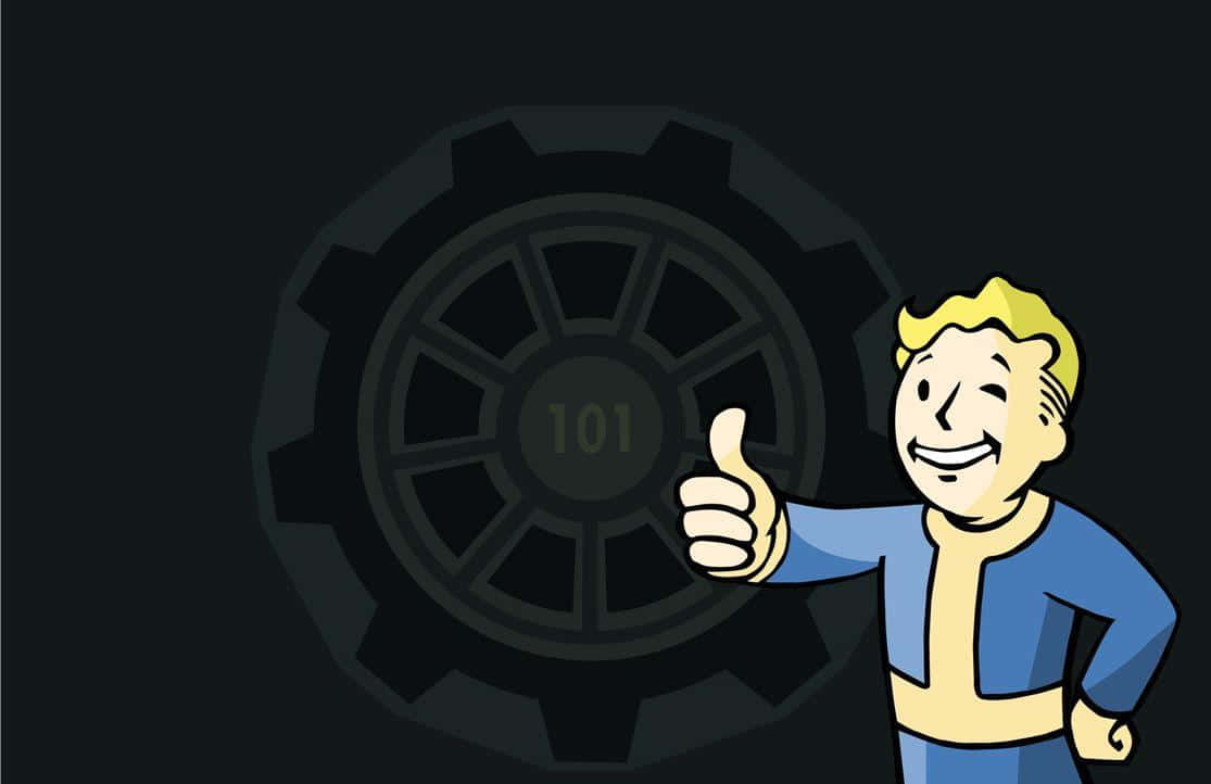 Vault 101, Vault Boy, gear marked 101, SD Desktop Wallpaper