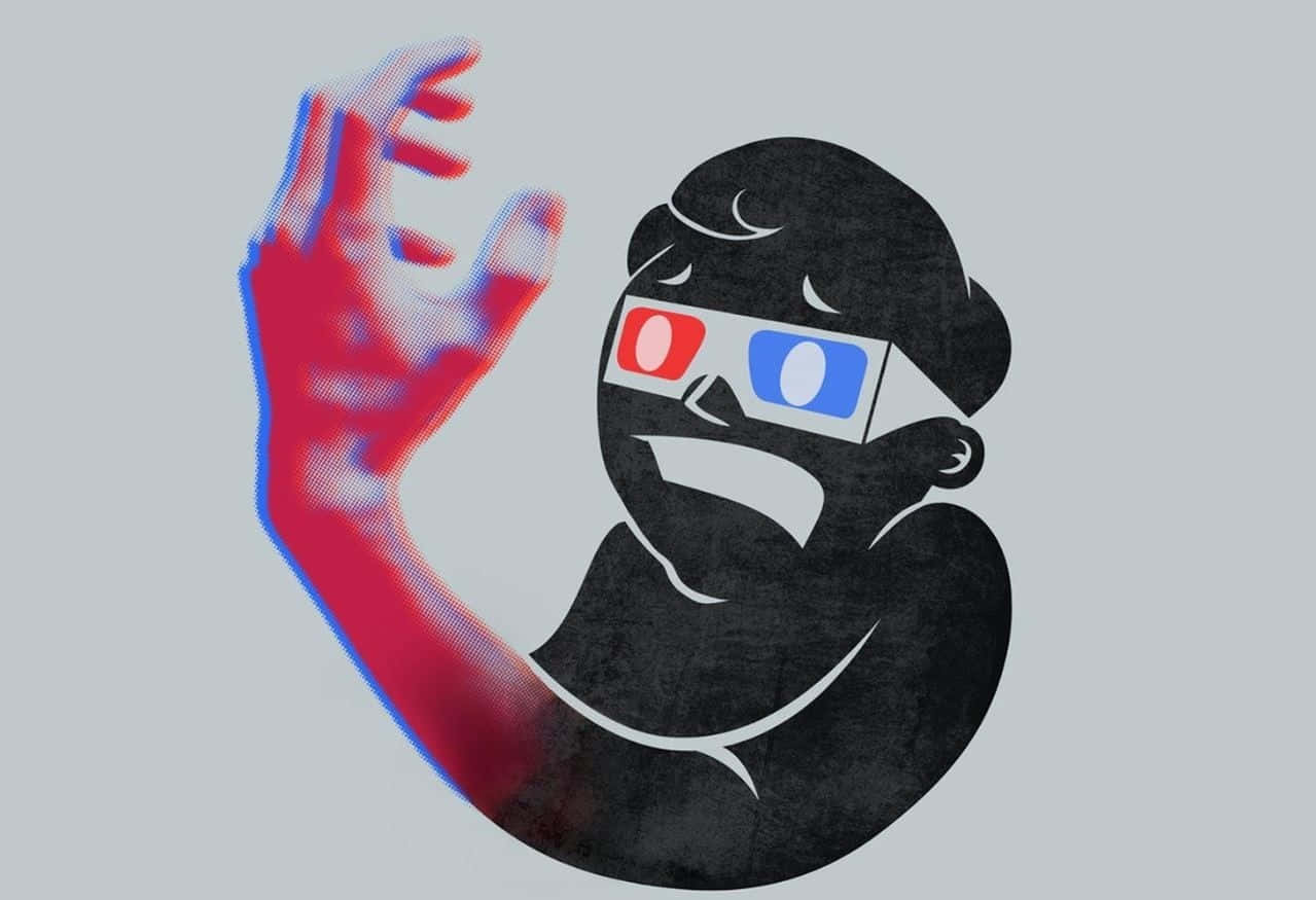 Vault Boy, red blue 3d glasses, chromatic aberration effect, SD Desktop Wallpaper
