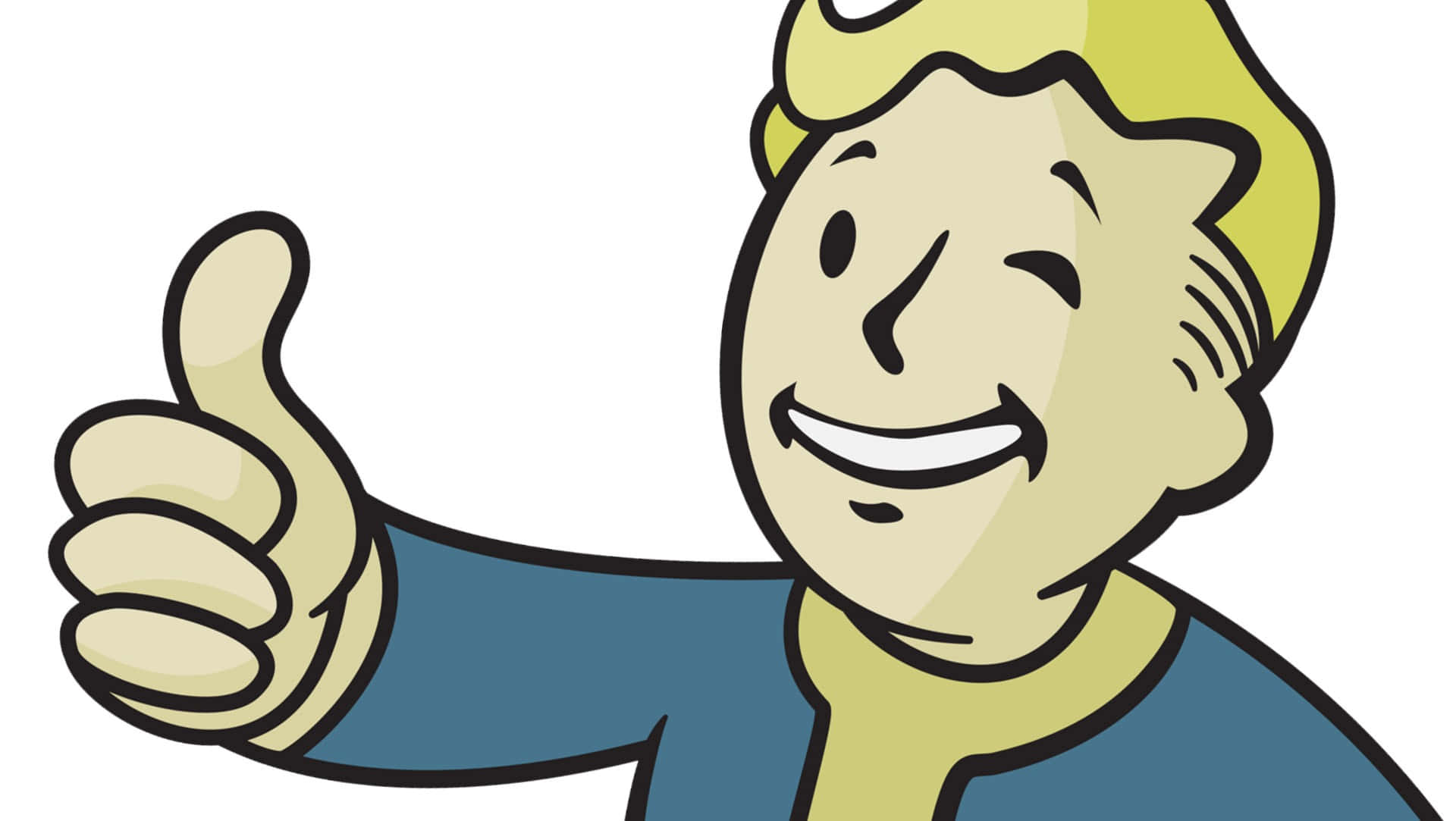 Vault Boy, cartoon character, blonde hair, Full HD Desktop Wallpaper