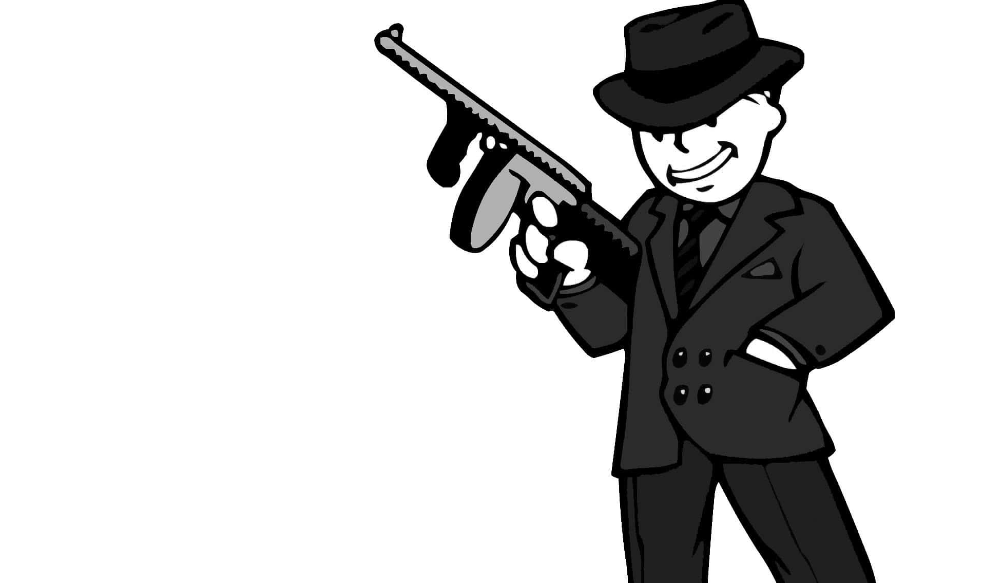 Vault Boy, black suit, fedora, HD Desktop Wallpaper
