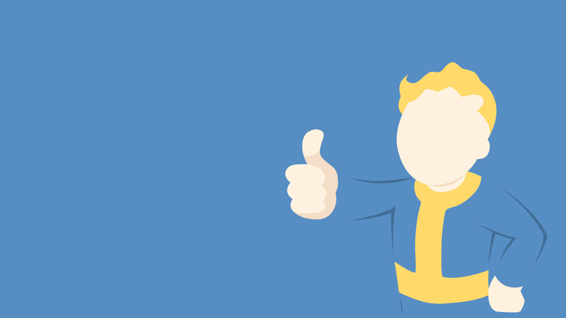 Vault Boy, yellow hair, yellow jacket, Full HD Desktop Wallpaper