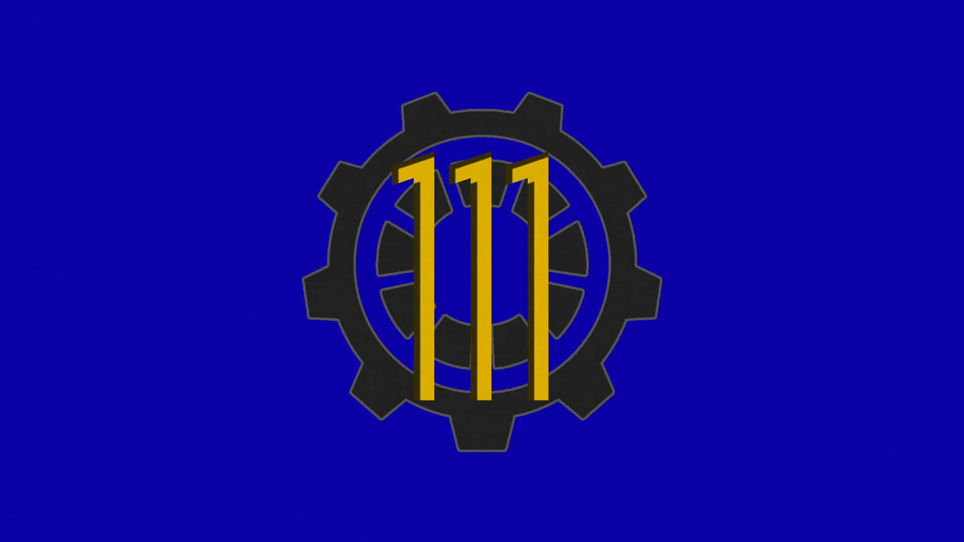 Vault-Tec, black gear emblem, yellow number 111, Full HD Desktop Wallpaper