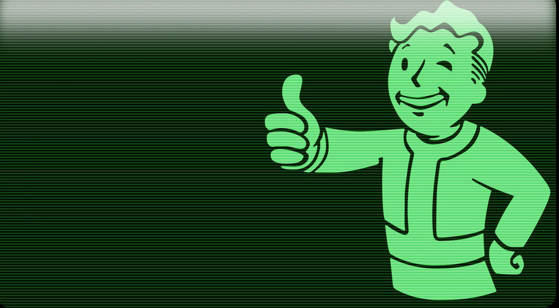 Vault-Tec, Vault Boy, glowing green, HD Desktop Wallpaper