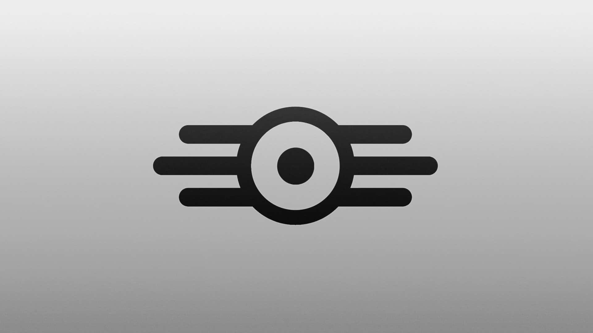 Vault-tec, black and white logo, central circle, Full HD Desktop Wallpaper