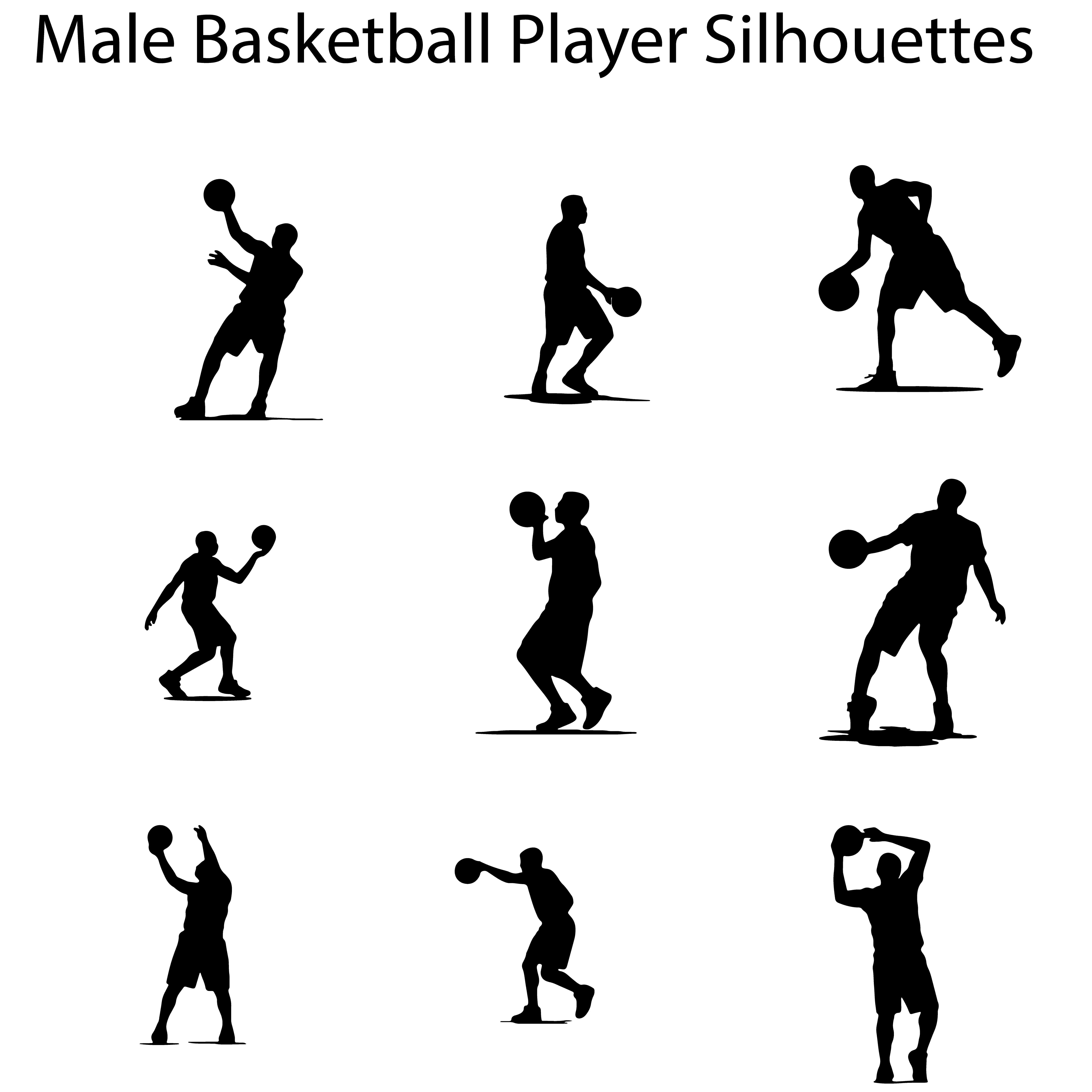 basketball player, silhouette, black, 4K Desktop Wallpaper