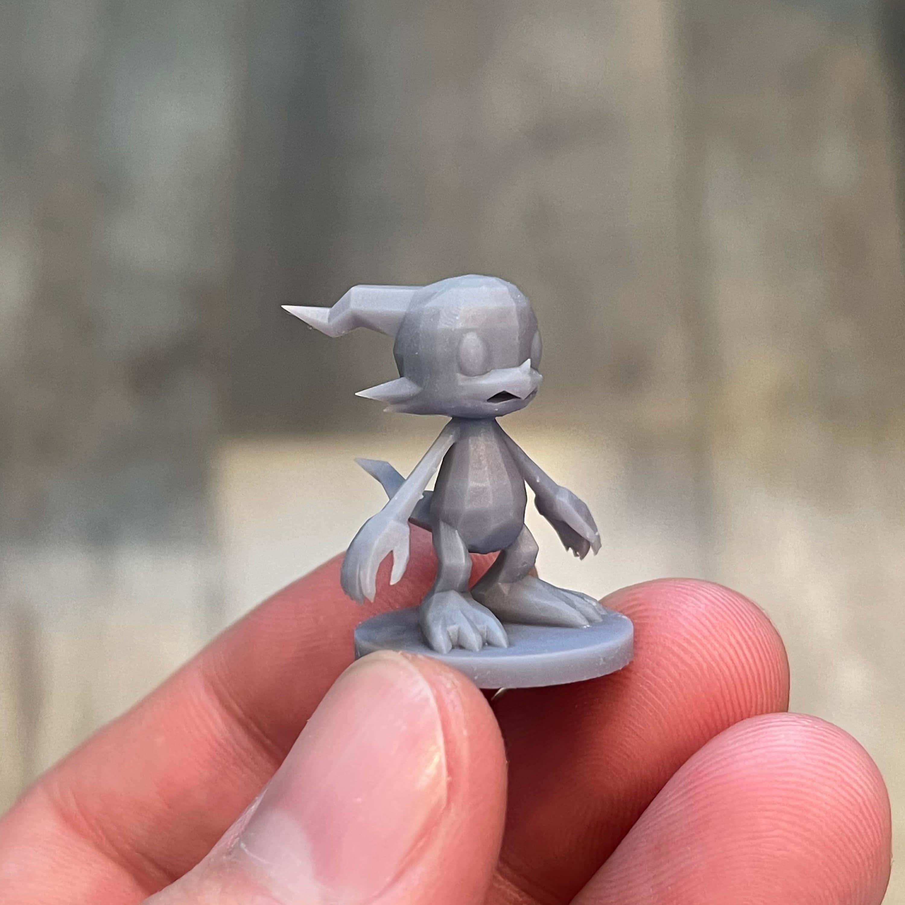 Veemon, 3d-printed figurine, stylized creature, 2K Desktop Wallpaper
