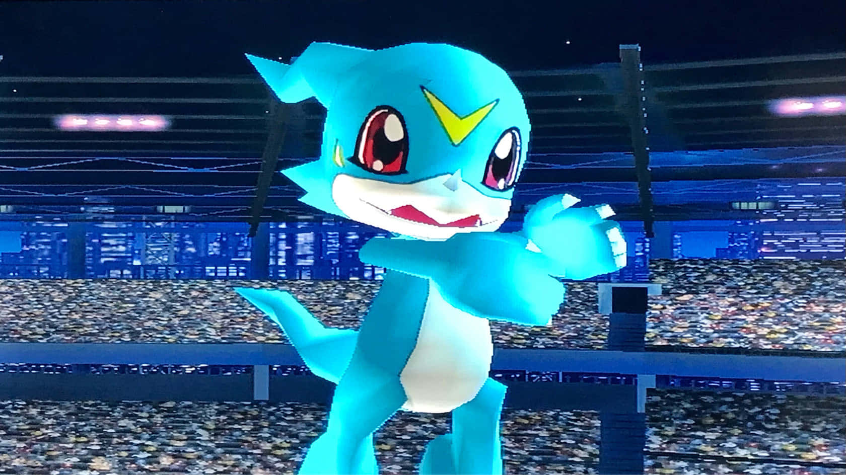 Veemon, glowing blue, red eyes, HD Desktop Wallpaper