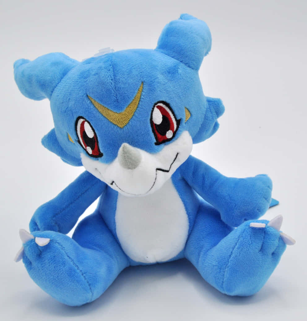 Veemon, Digital Warrior, soft blue plush dragon toy, SD Phone Wallpaper